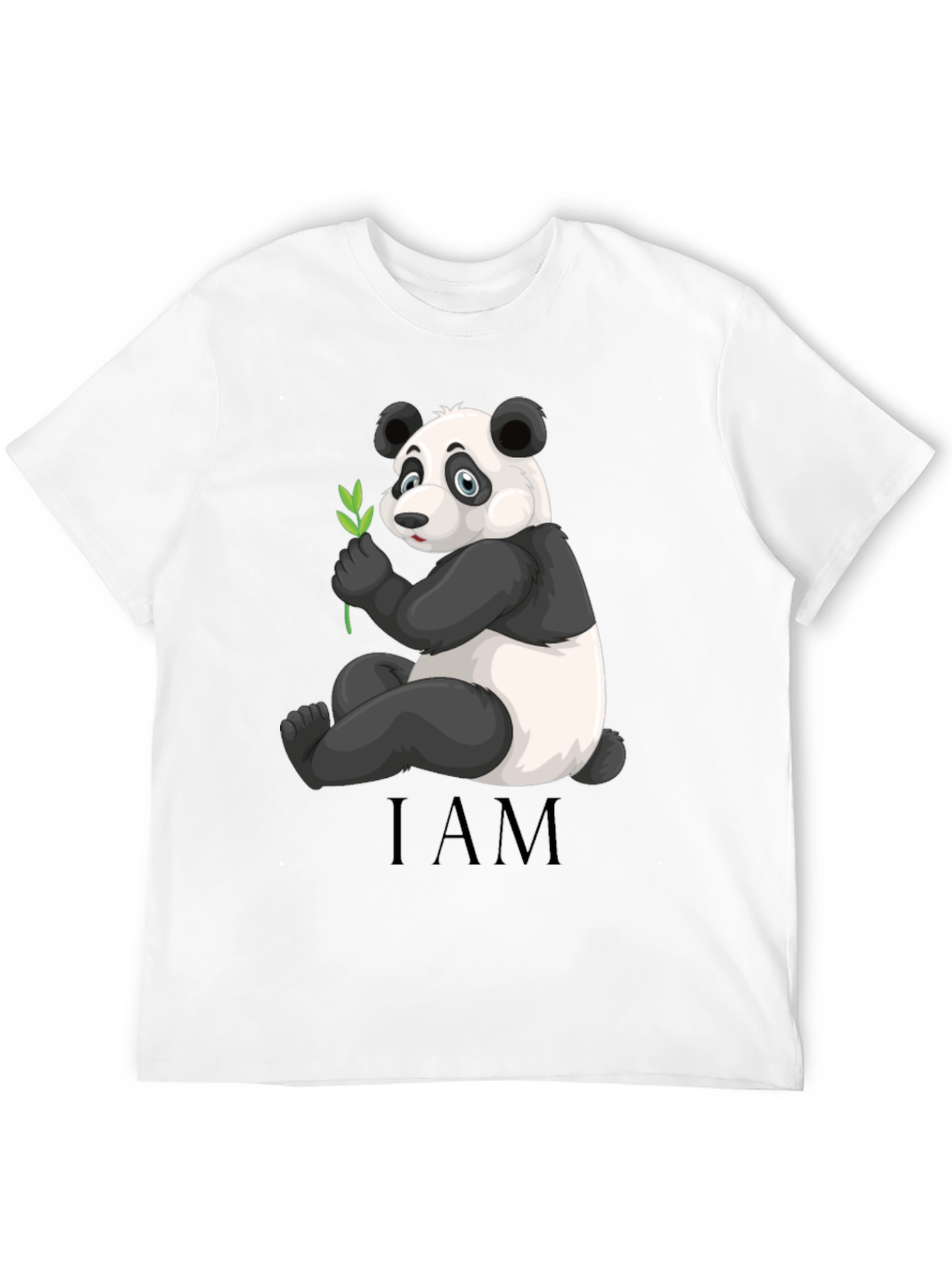 Panda Bear I AM Black Graphic T-Shirt