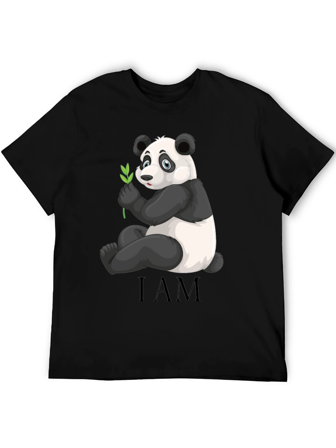 Panda Bear I AM Black Graphic T-Shirt