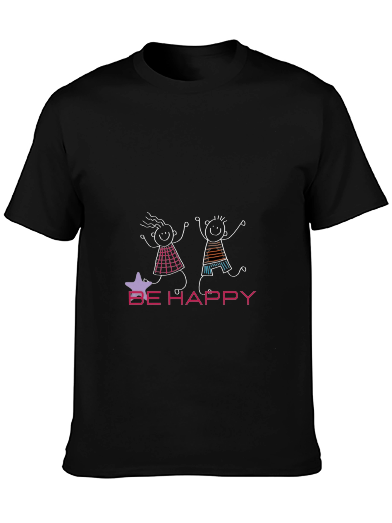 Be Happy Graphic Tee - Fun Unisex T-Shirt