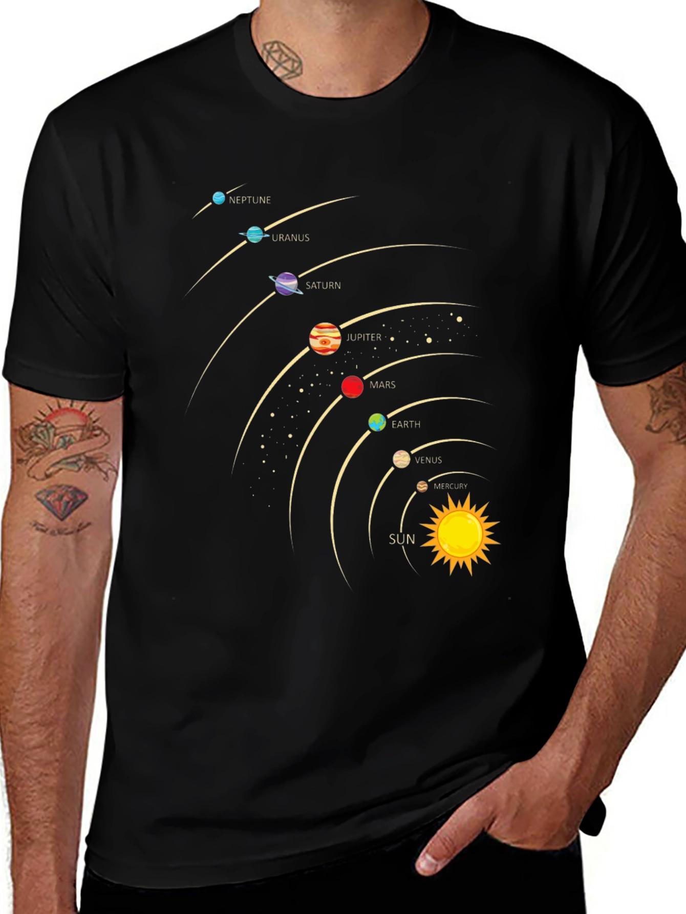 Solar System Planets Graphic T-Shirt