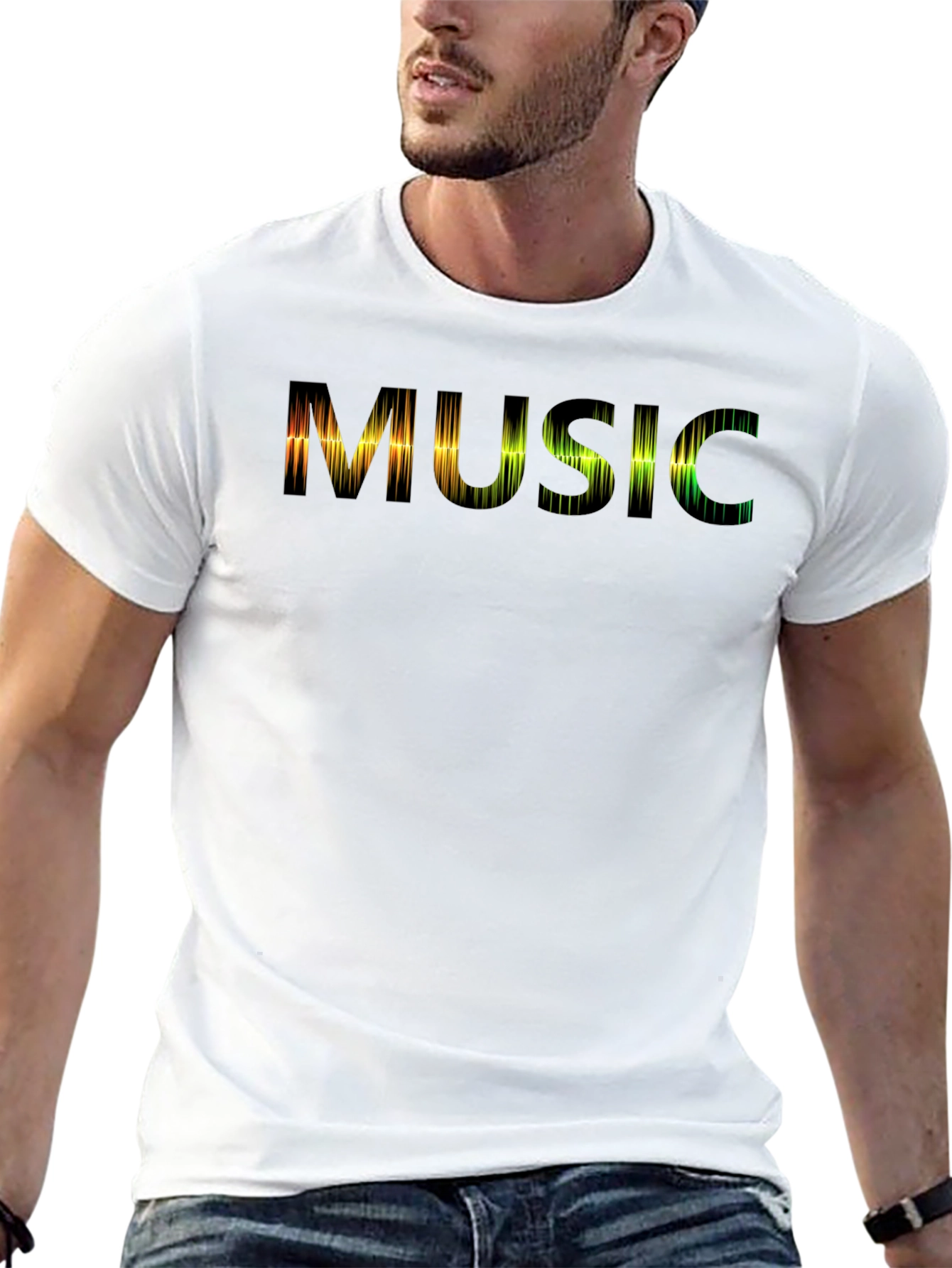 Vibrant Music Graphic Black Tee
