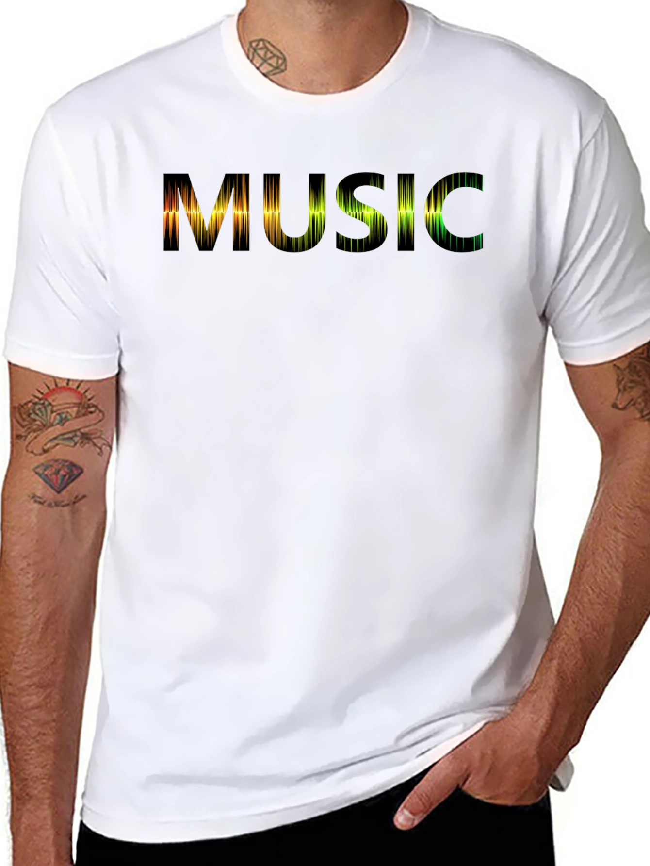 Vibrant Music Graphic Black Tee