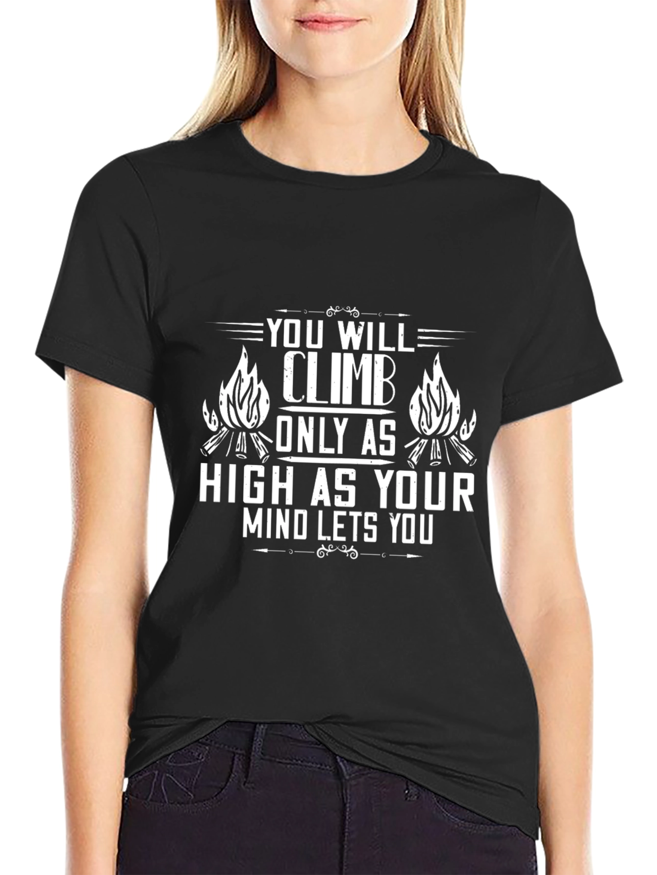 Motivational Climb Mindset Black T-Shirt
