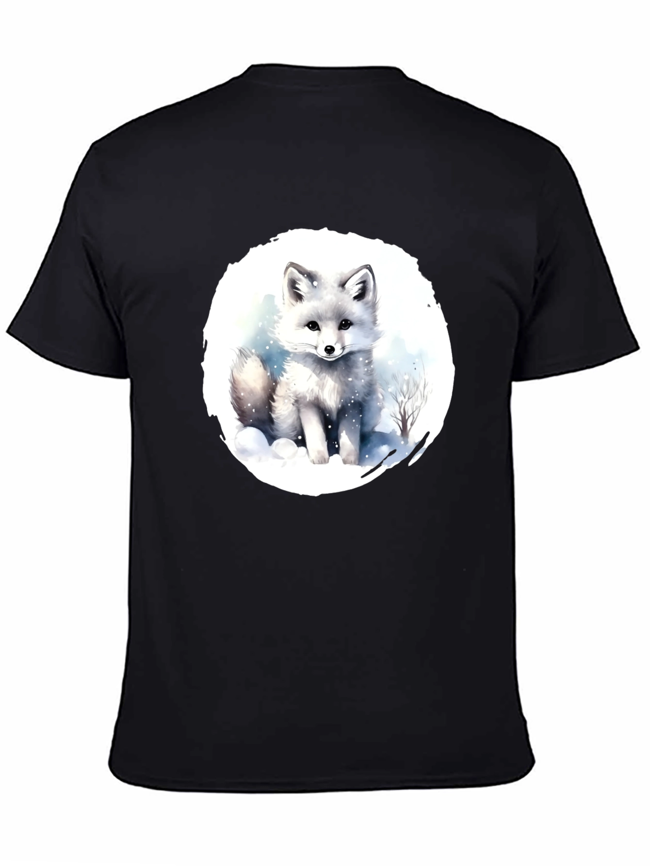 Arctic Fox Graphic Tee - Black Cotton T-Shirt