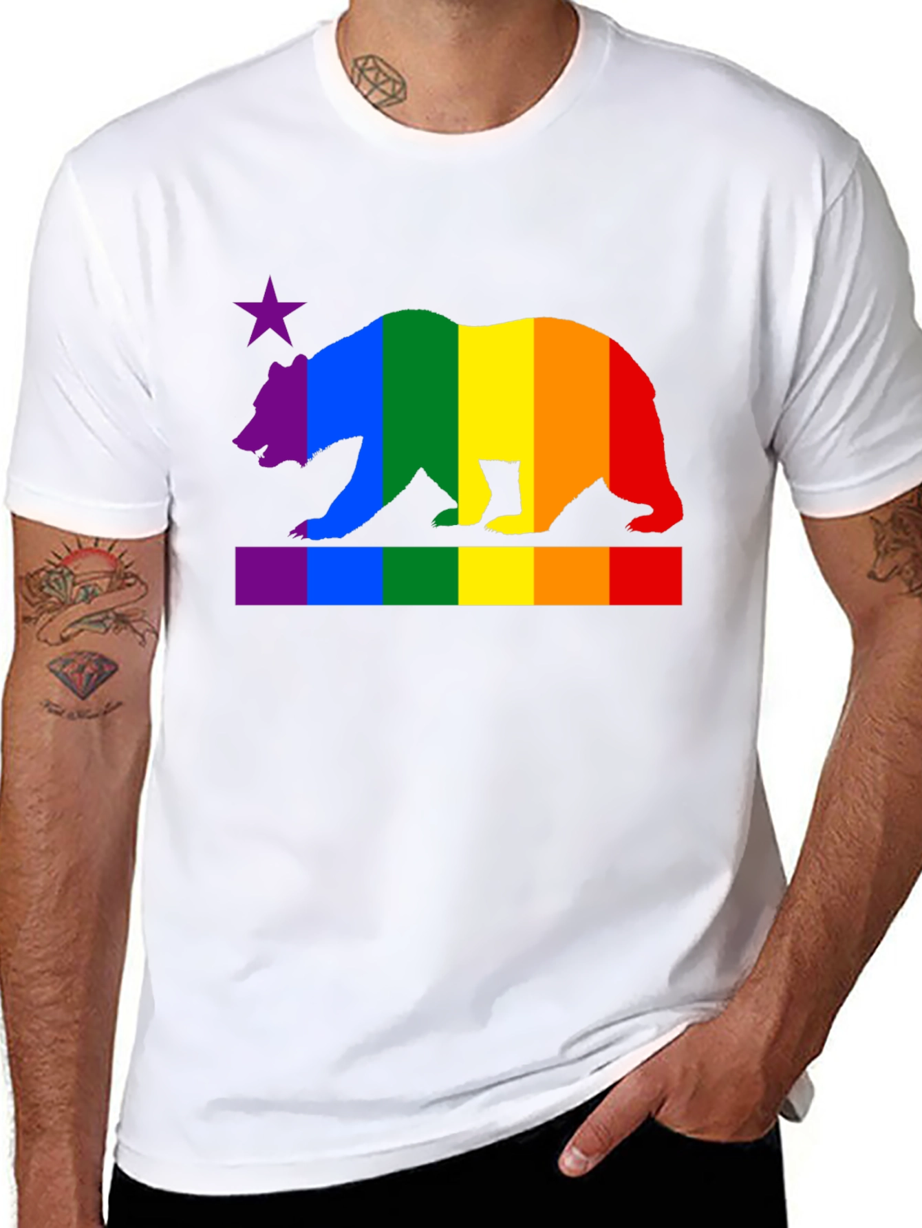 Rainbow California Bear Pride T-Shirt