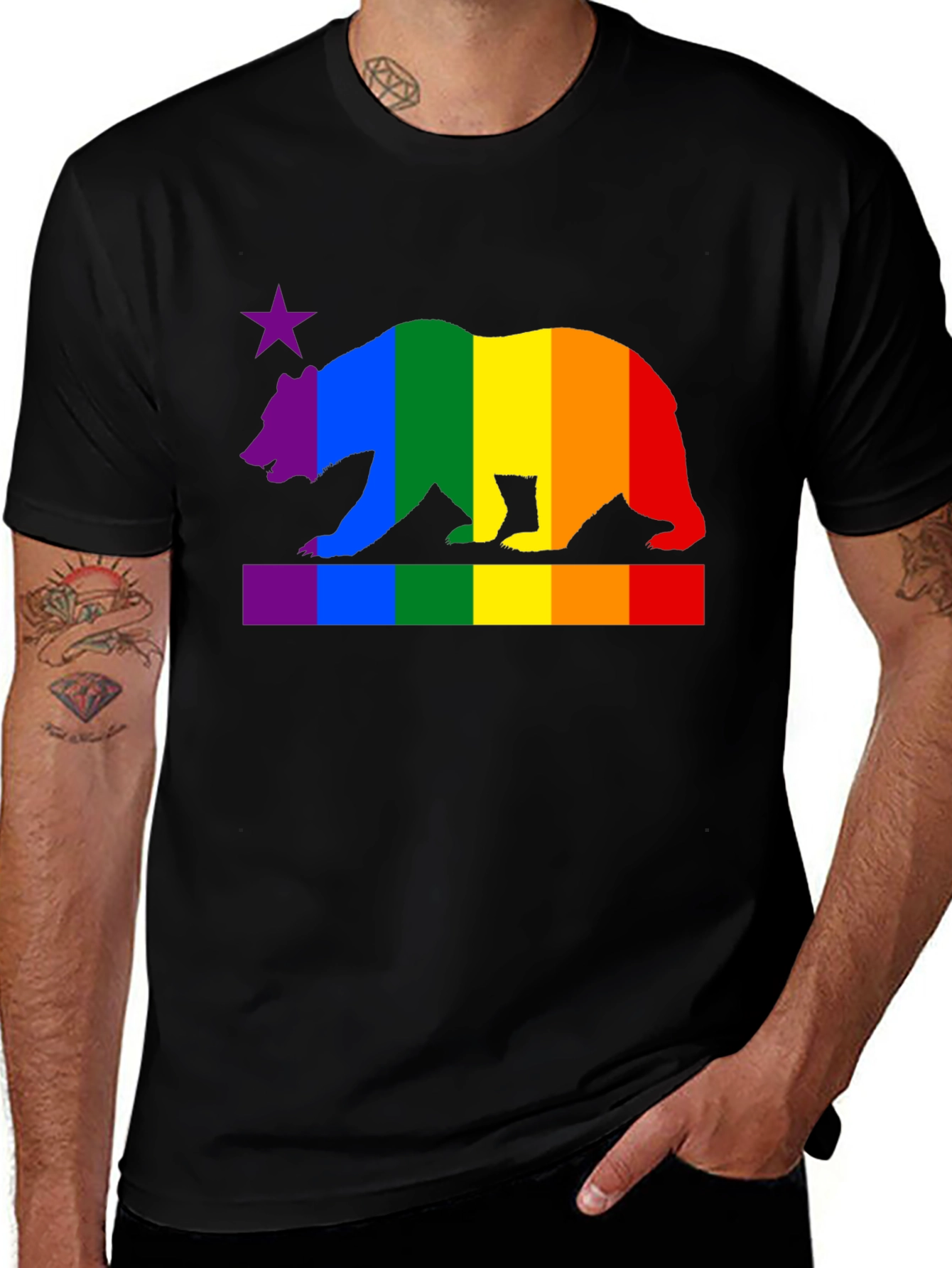 Rainbow California Bear Pride T-Shirt