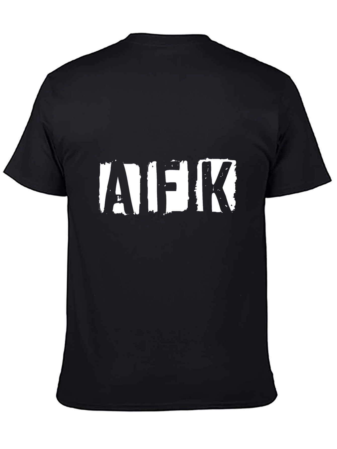 AFK Distressed Print Black T-Shirt