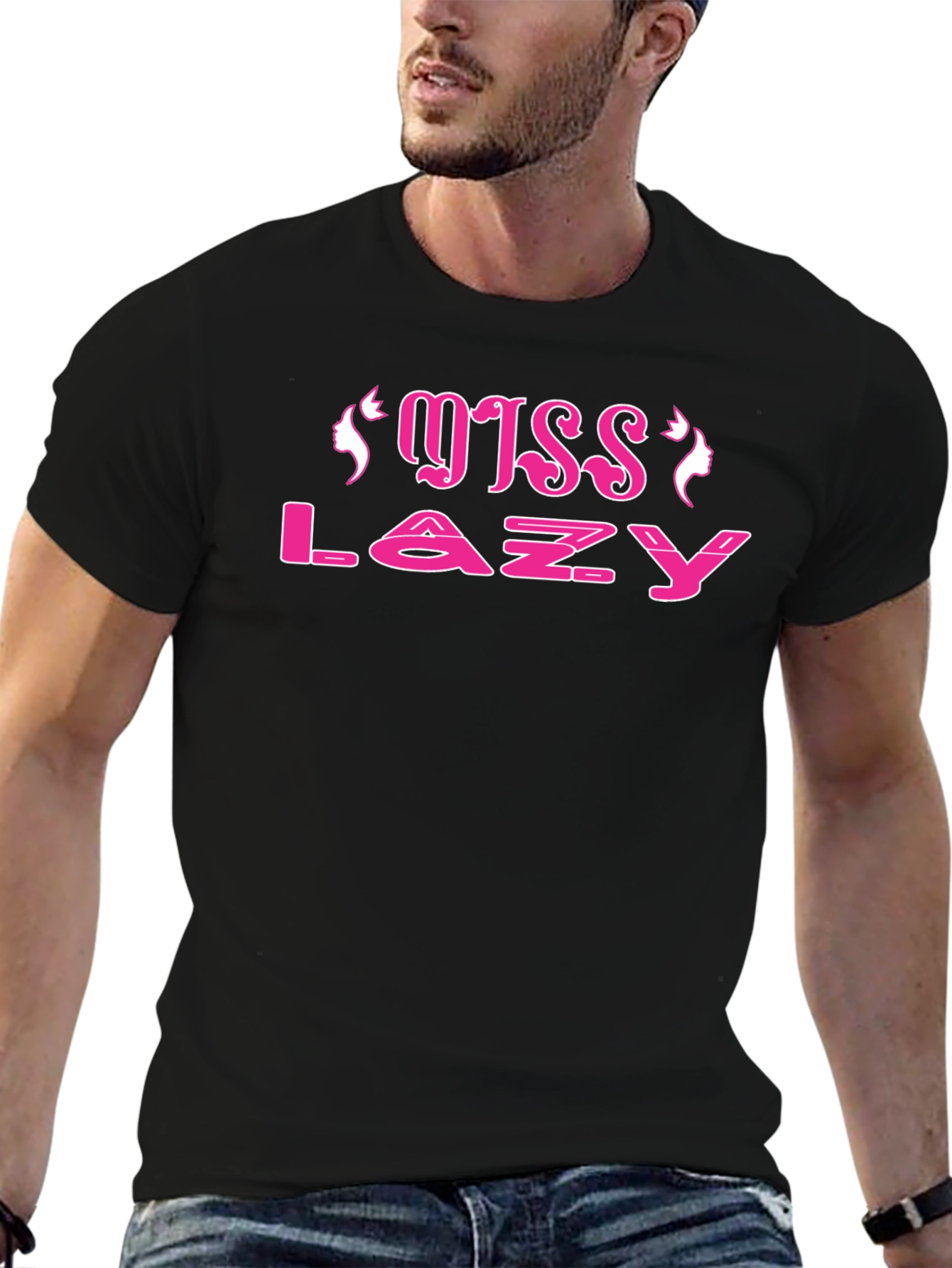 Miss Lazy Black Cotton Tee