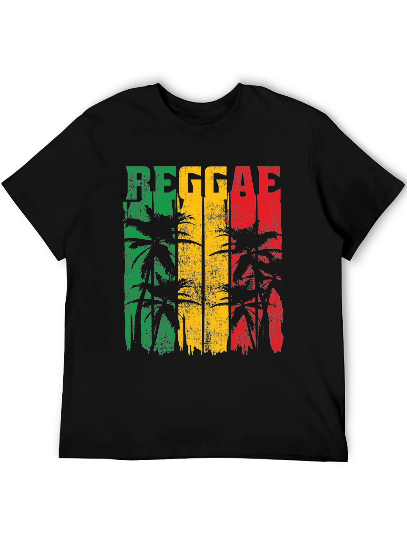Reggae Palm Tree Graphic T-Shirt - Rasta Style