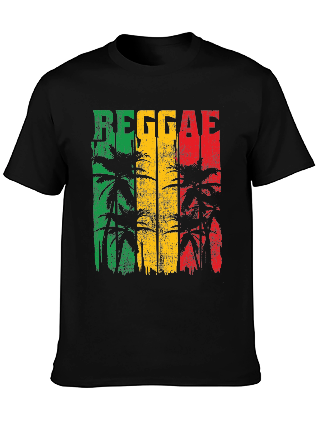 Reggae Palm Tree Graphic T-Shirt - Rasta Style