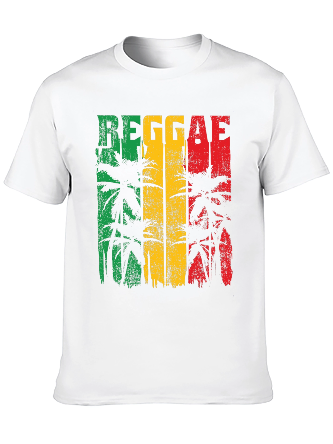 Reggae Palm Tree Graphic T-Shirt - Rasta Style