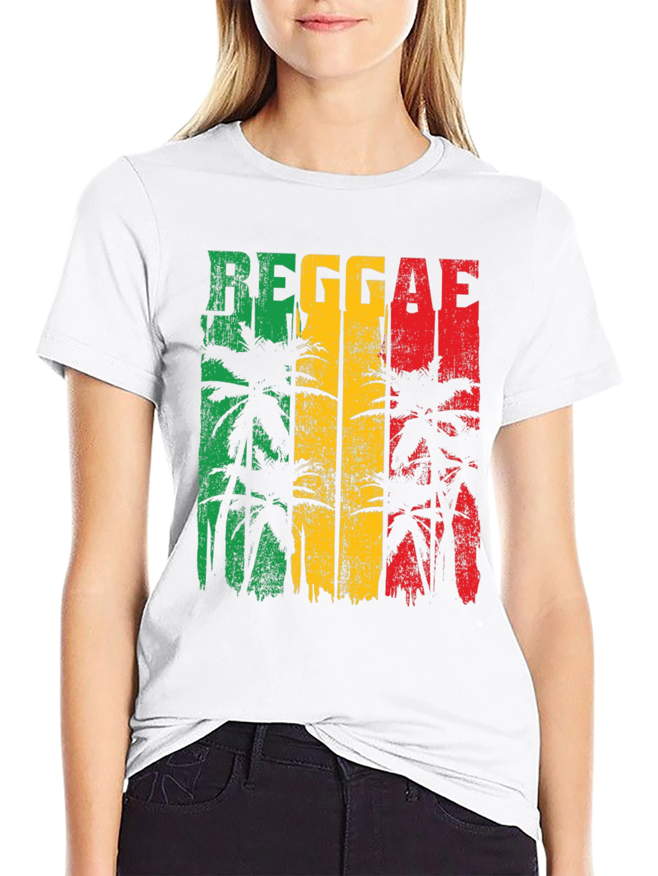 Reggae Palm Tree Graphic T-Shirt - Rasta Style