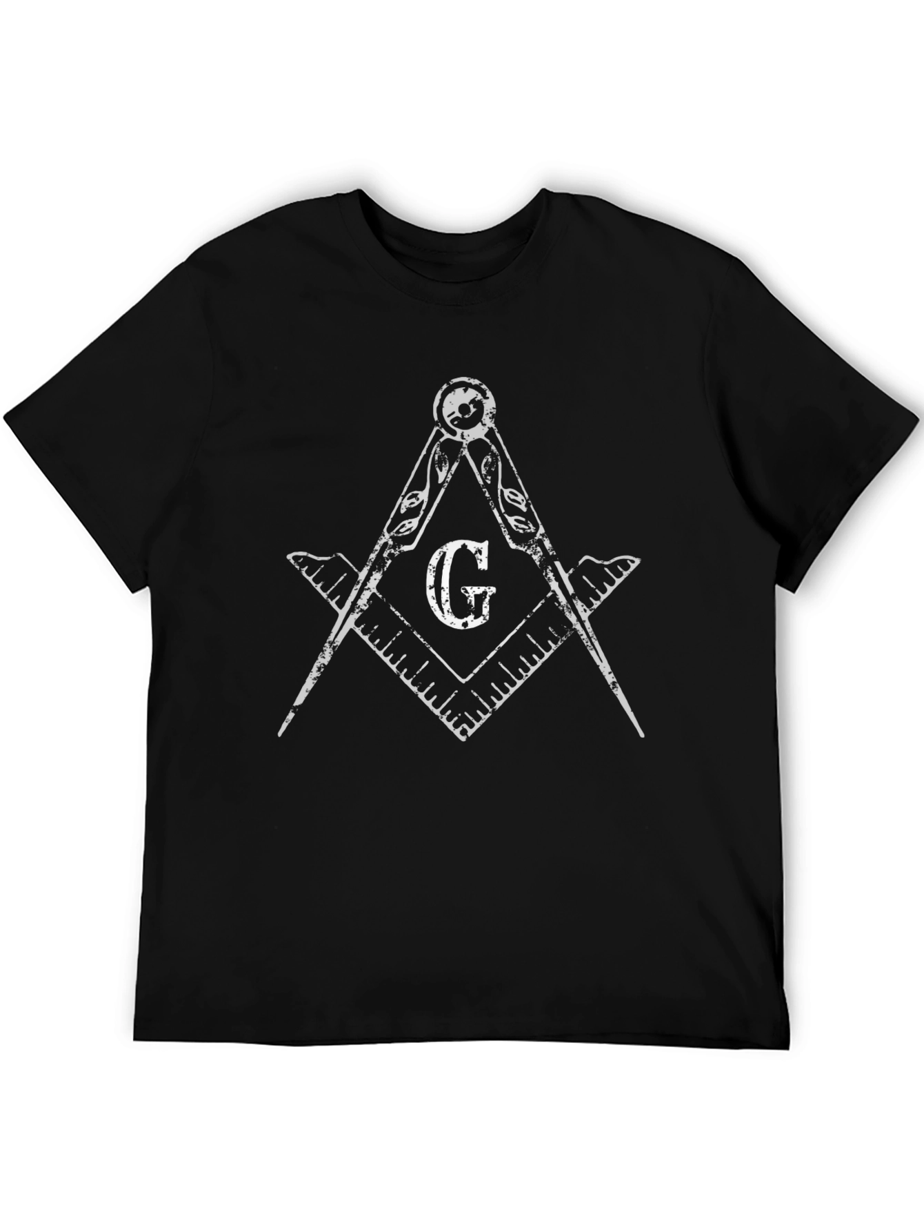 Masonic Compass & Square Graphic Tee - Black