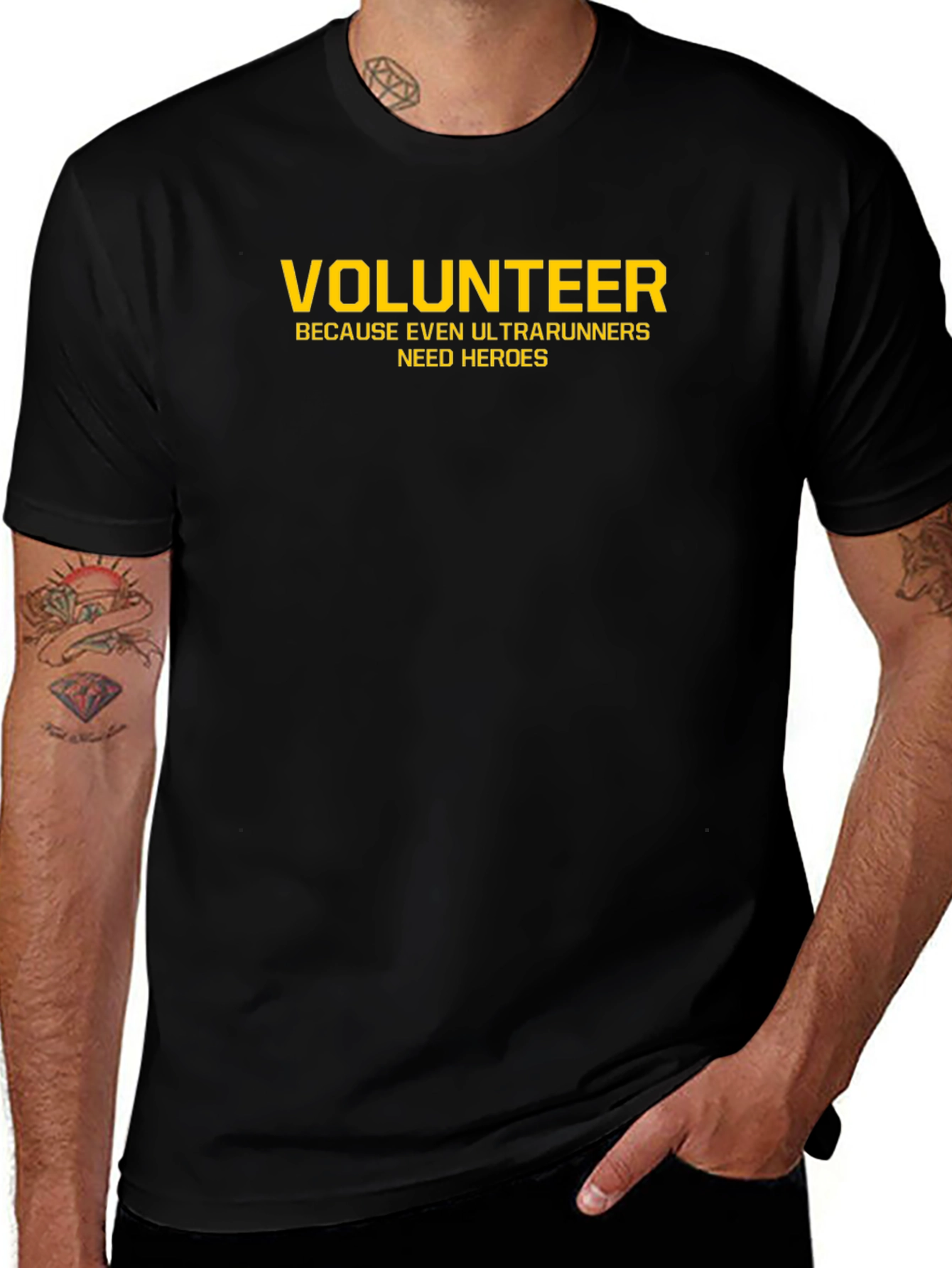 Volunteer Ultrarunners T-Shirt - Black Crew Neck Tee