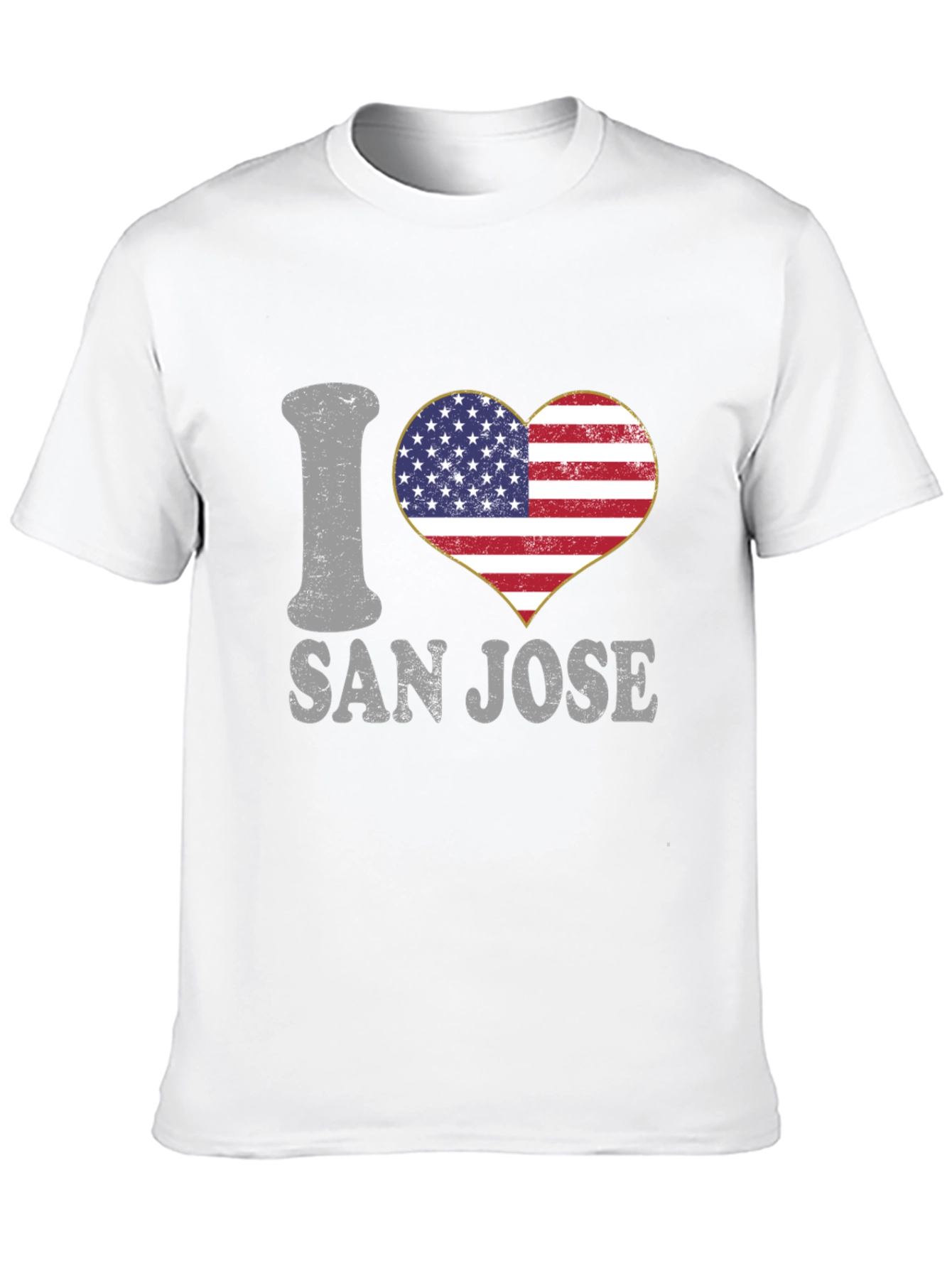 I Heart San Jose T-Shirt American Flag Heart