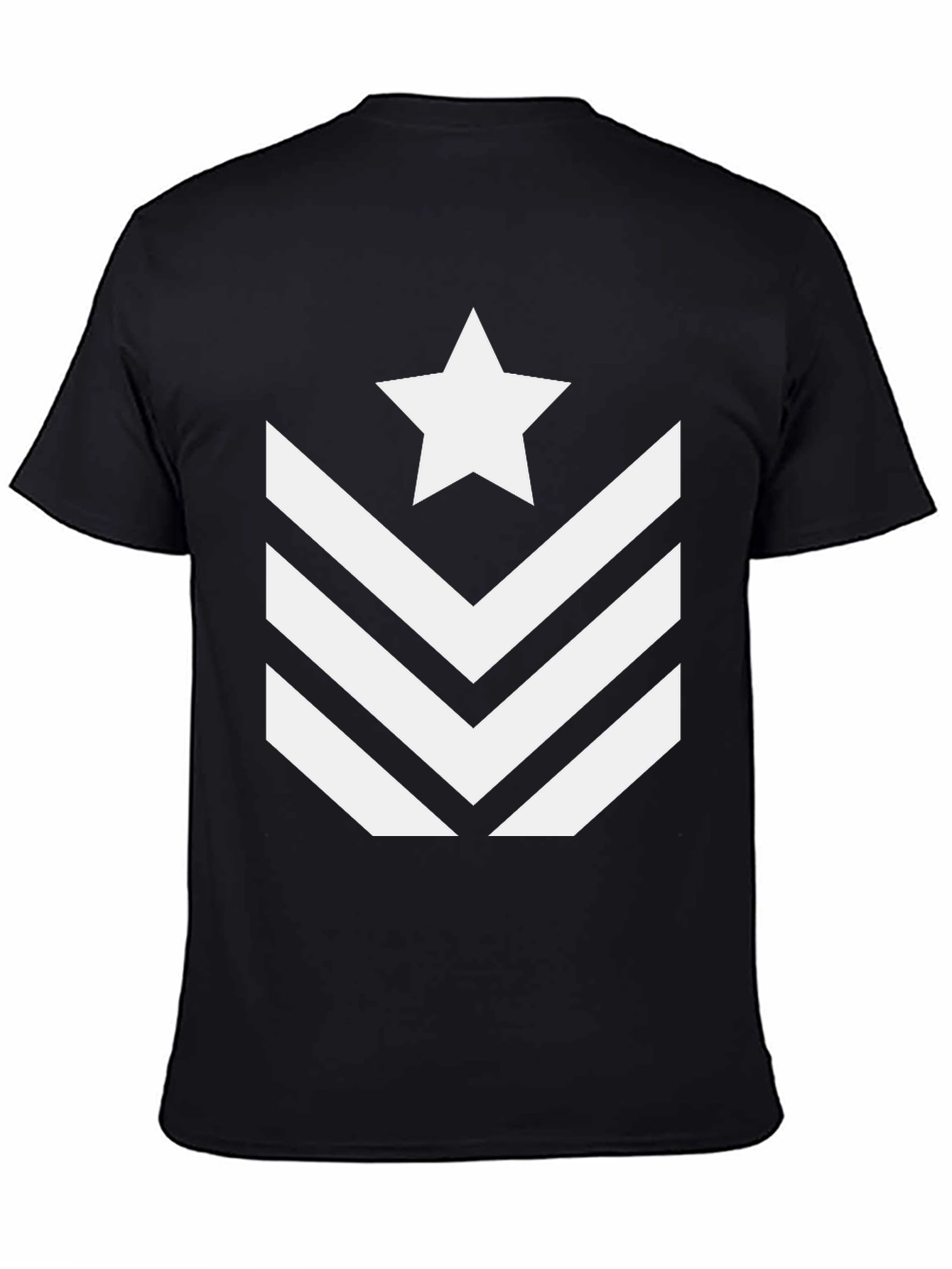 Star Chevron Graphic Tee - Black Cotton Blend