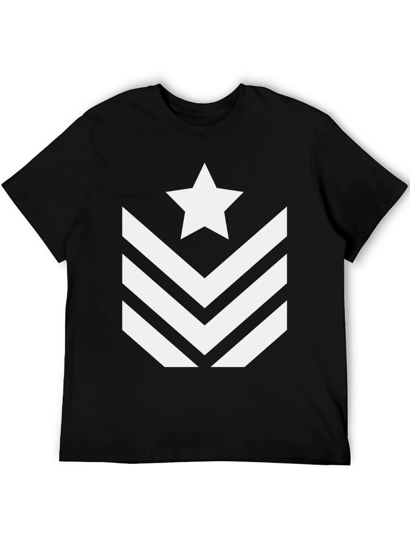 Star Chevron Graphic Tee - Black Cotton Blend