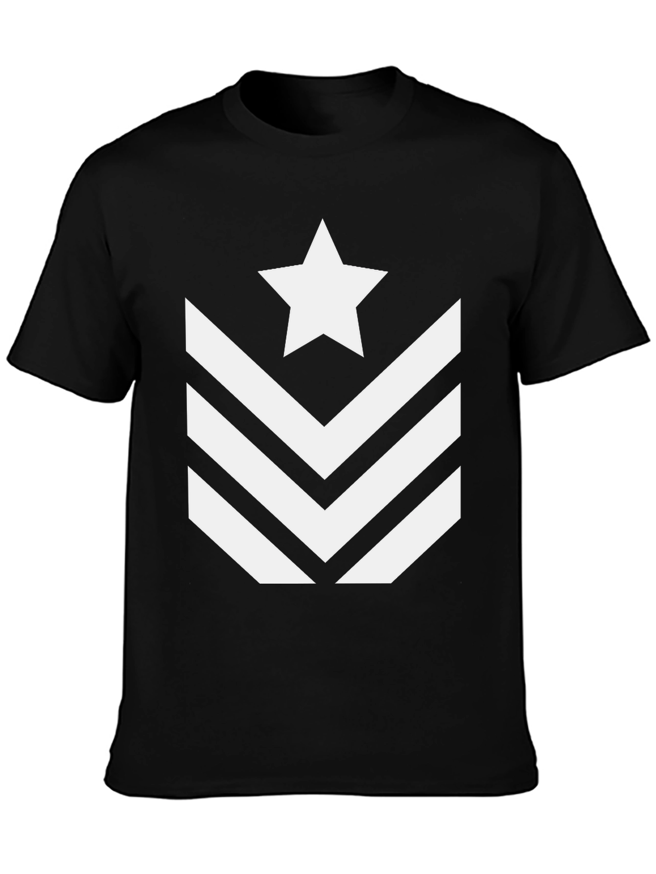 Star Chevron Graphic Tee - Black Cotton Blend