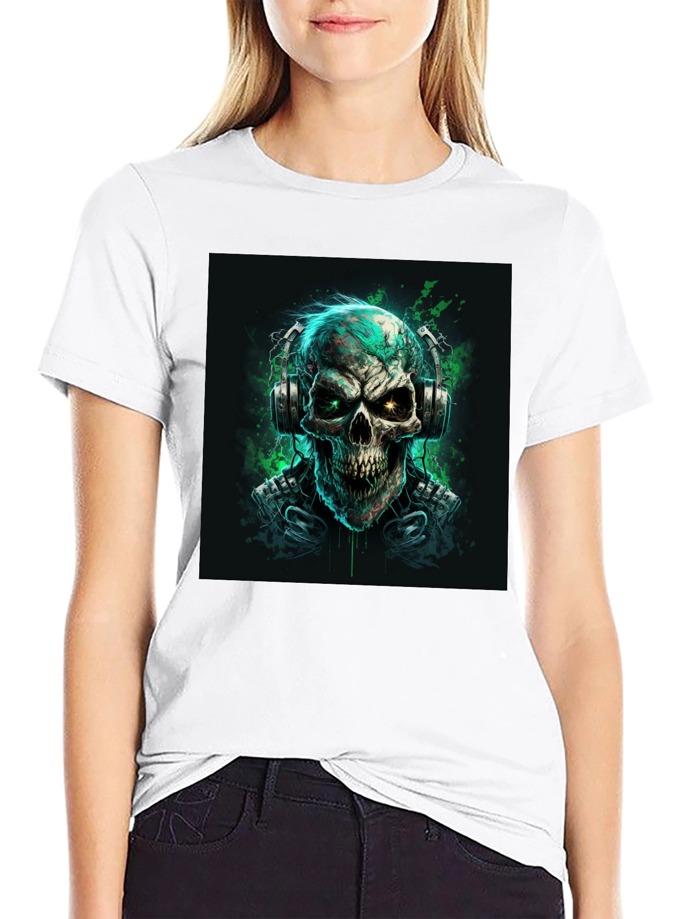 Skull Graphic T-Shirt - Headphones Design