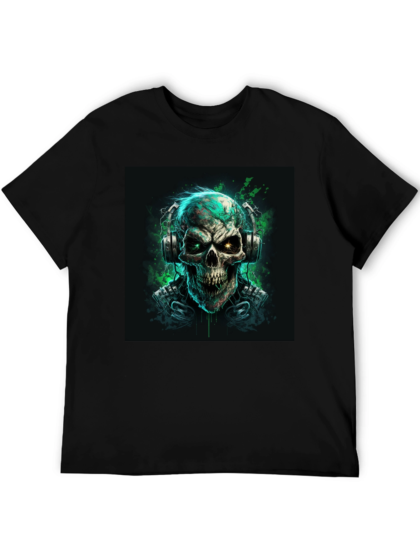 Skull Graphic T-Shirt - Headphones Design