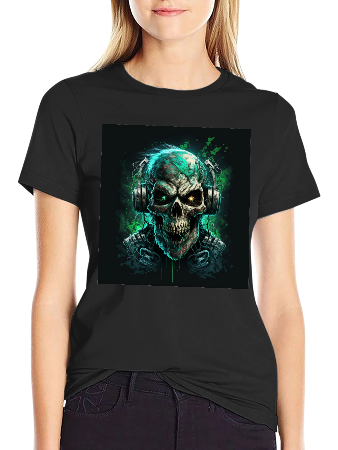 Skull Graphic T-Shirt - Headphones Design