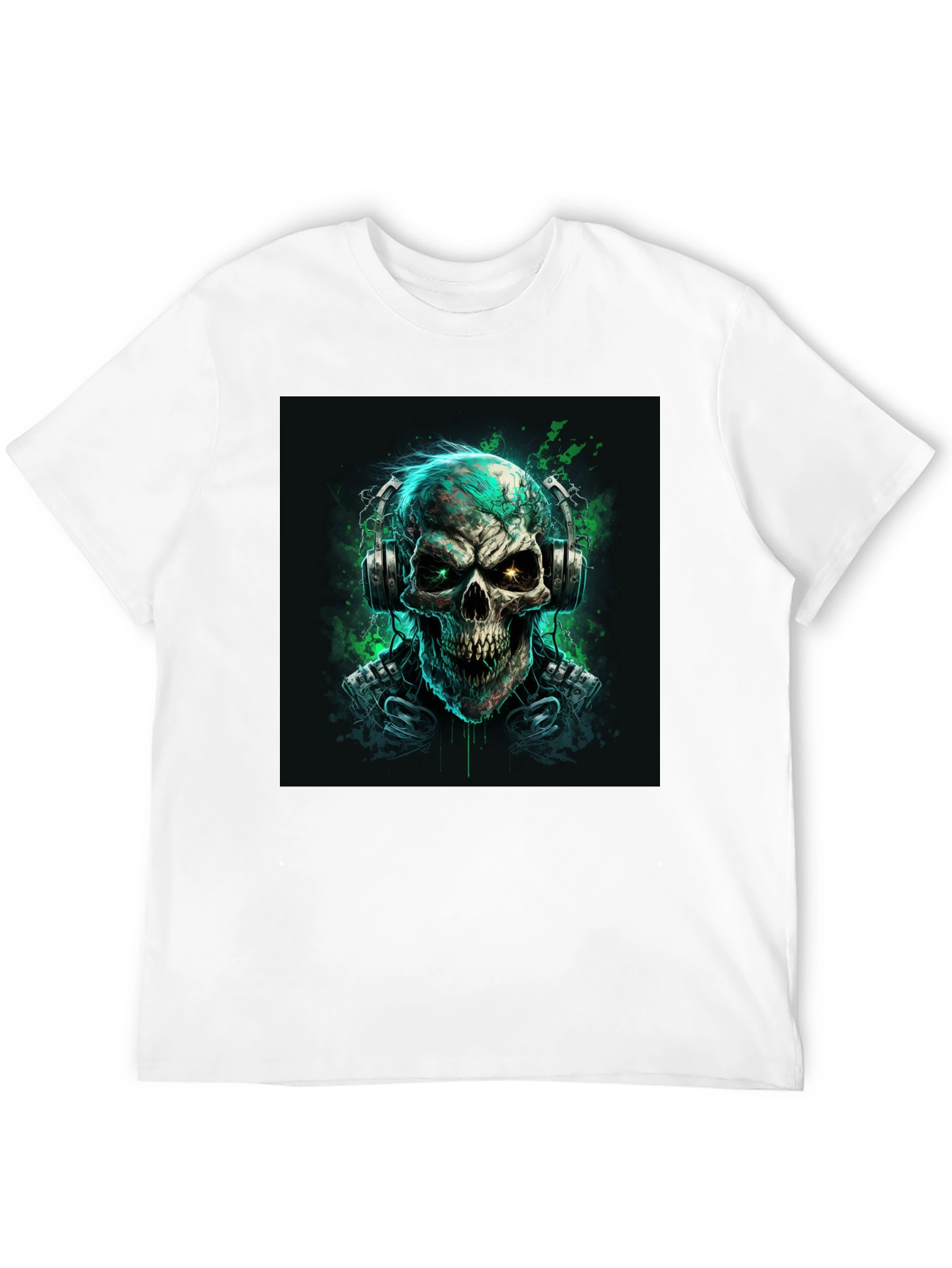 Skull Graphic T-Shirt - Headphones Design