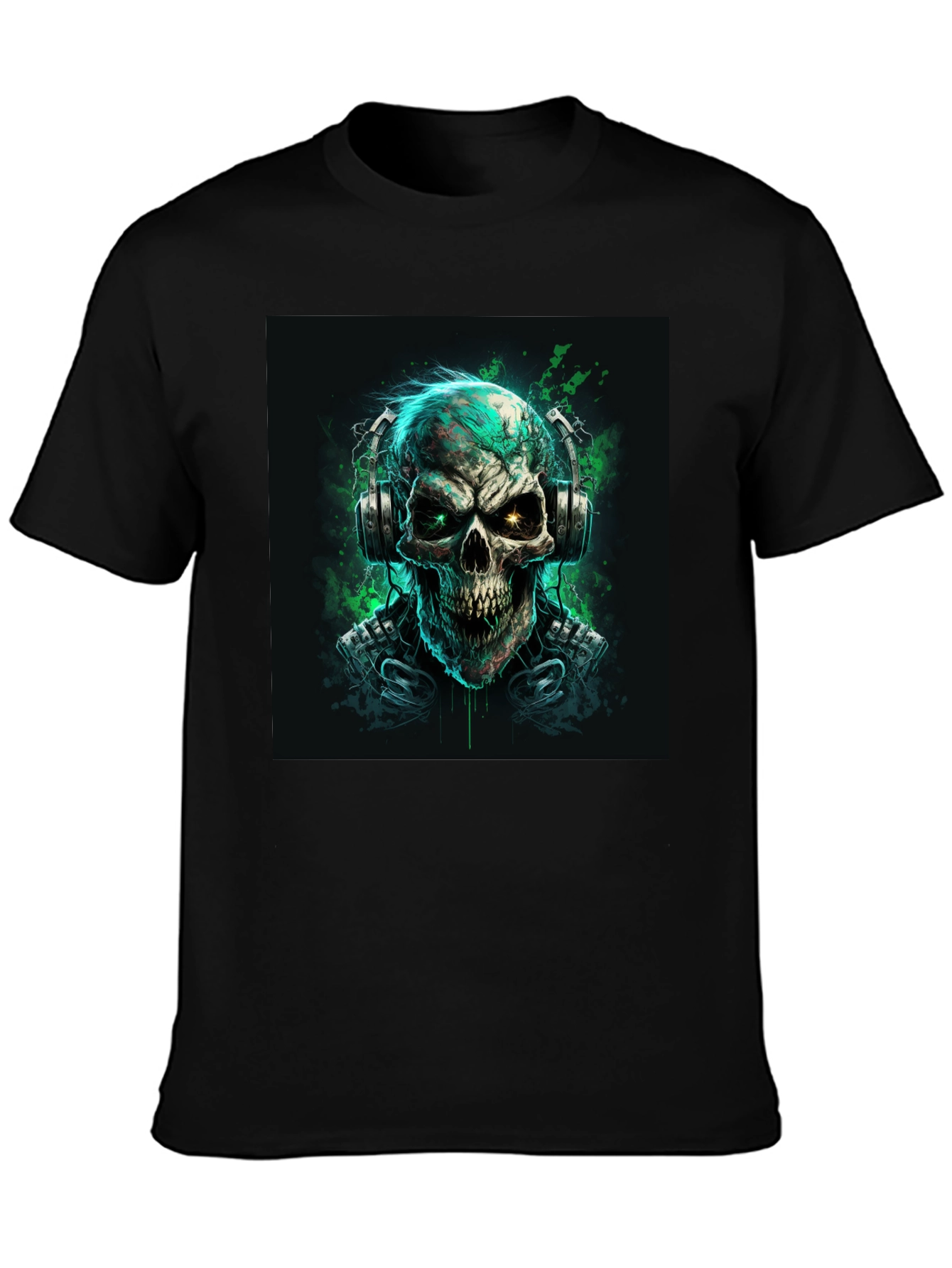 Skull Graphic T-Shirt - Headphones Design