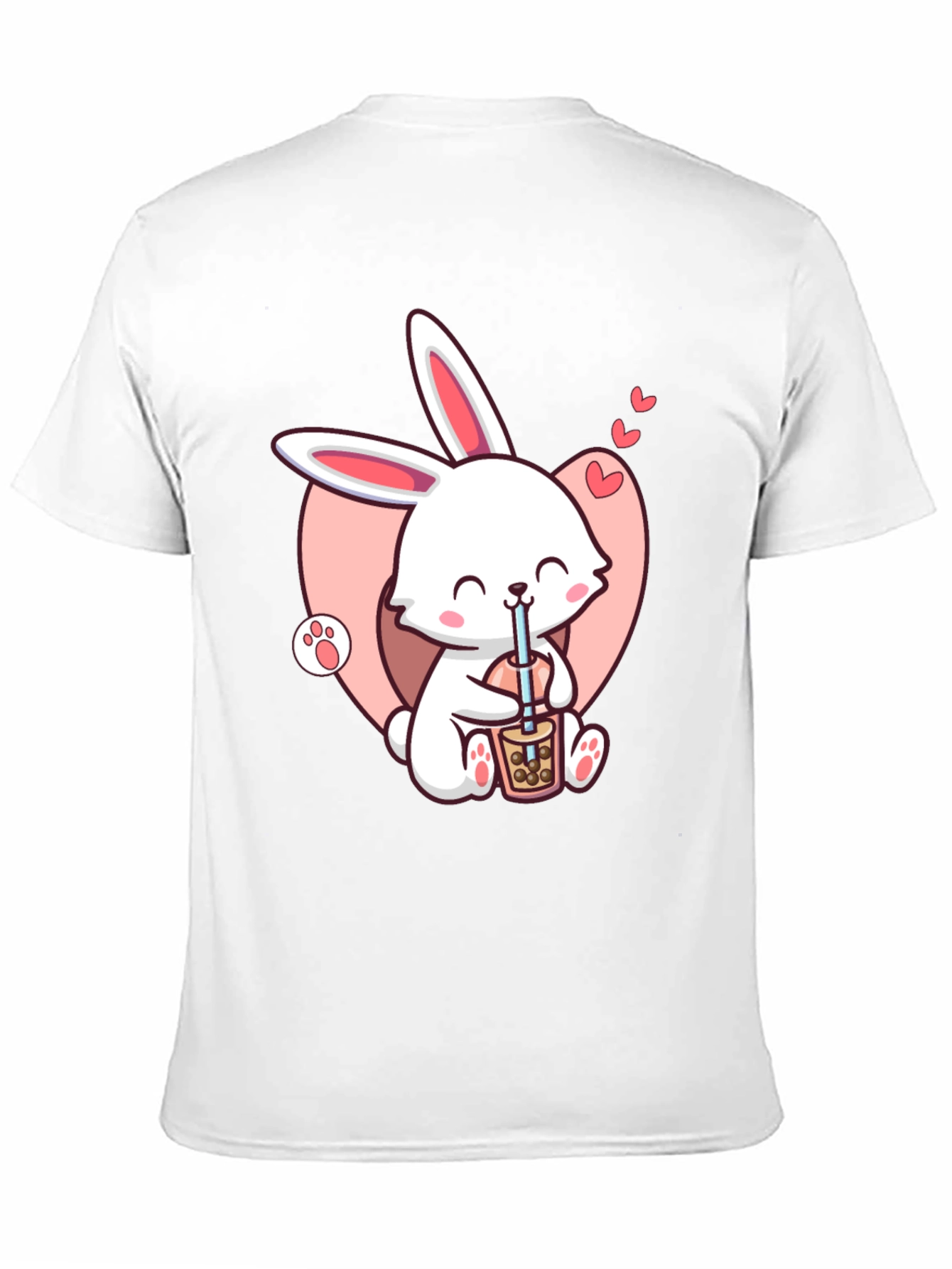 Cute Bunny Boba Black T-Shirt
