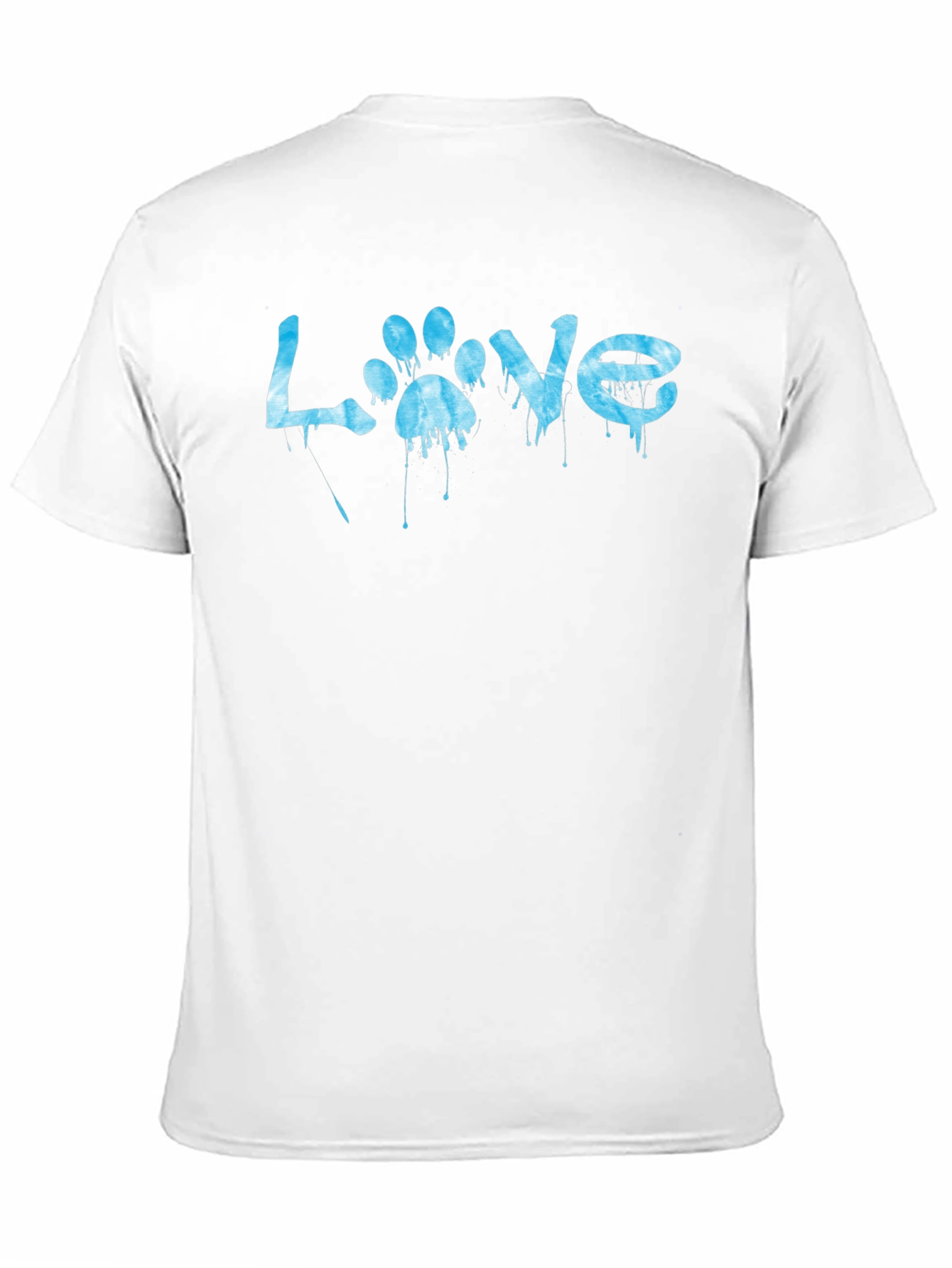 Love Paw Print Graphic T-Shirt - Casual Black Tee