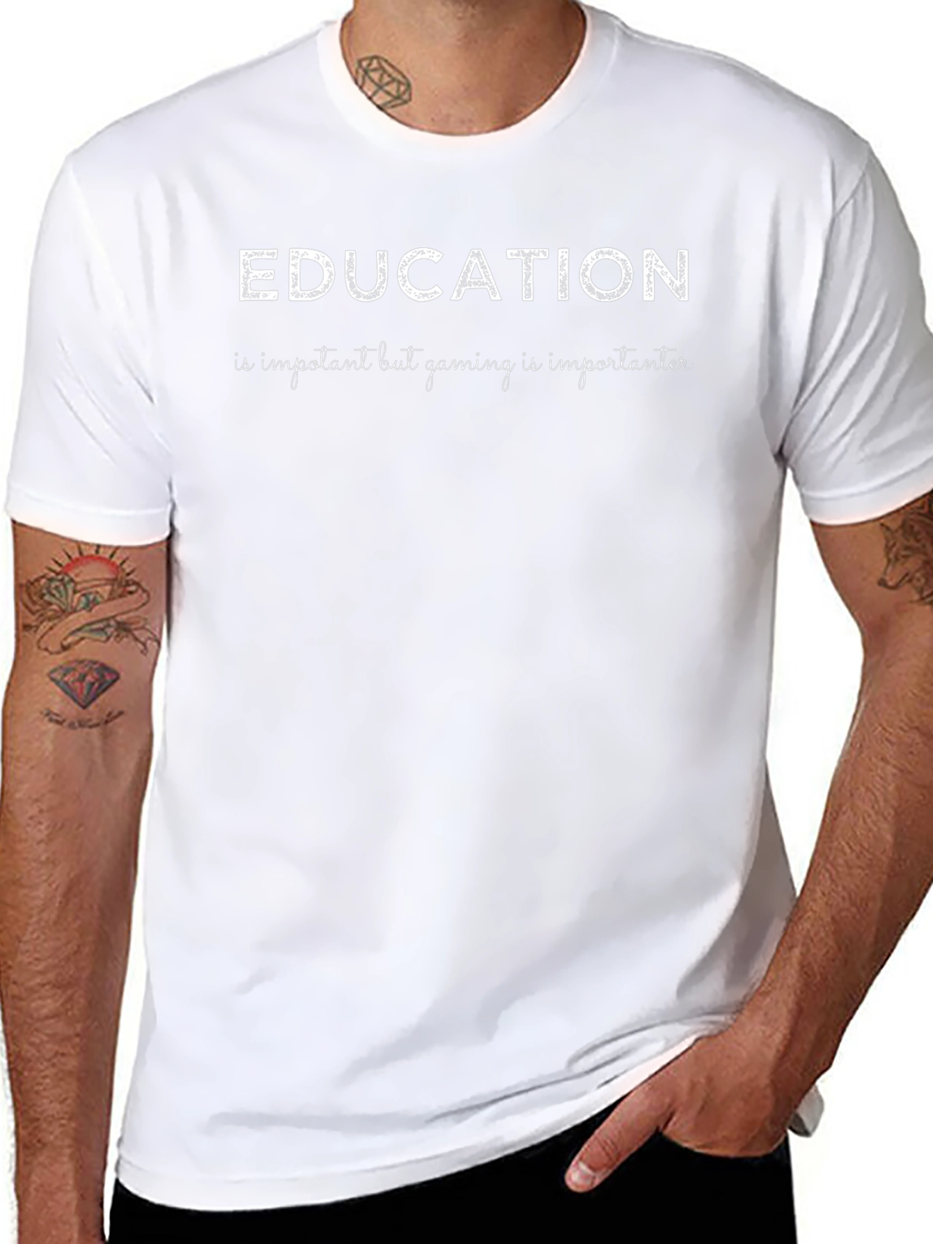 Education Important Gaming Importanter Black T-Shirt