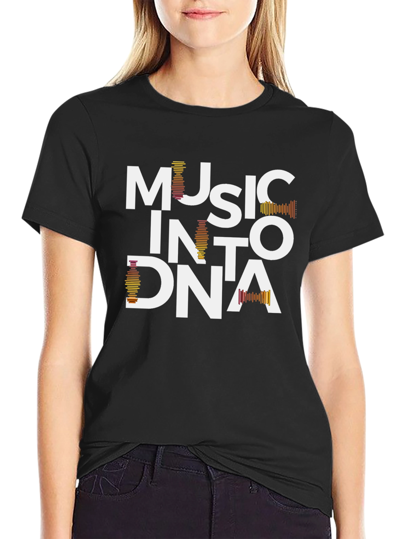 Music Into DNA Black Graphic Tee