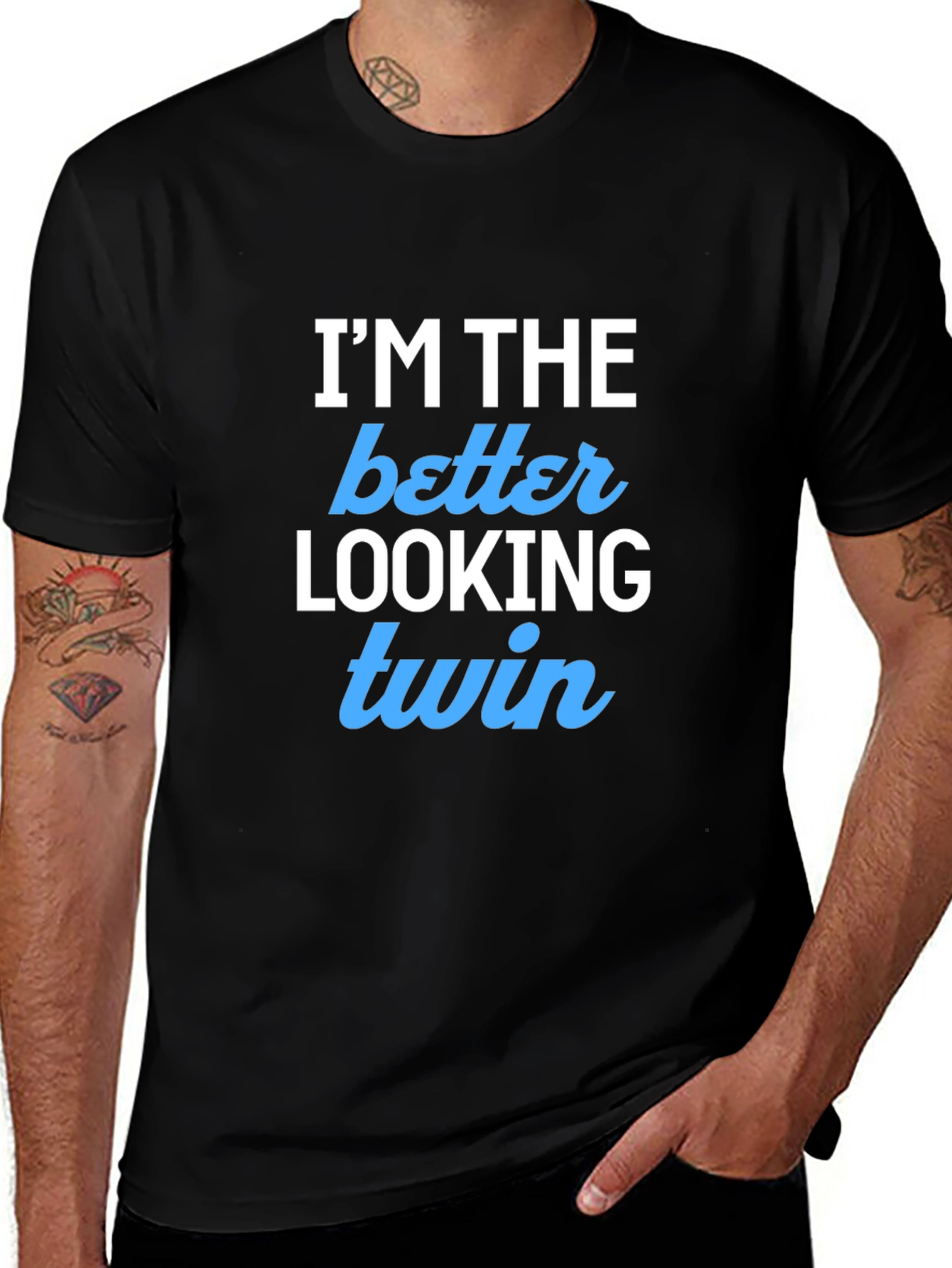 Better Looking Twin Black Graphic Tee