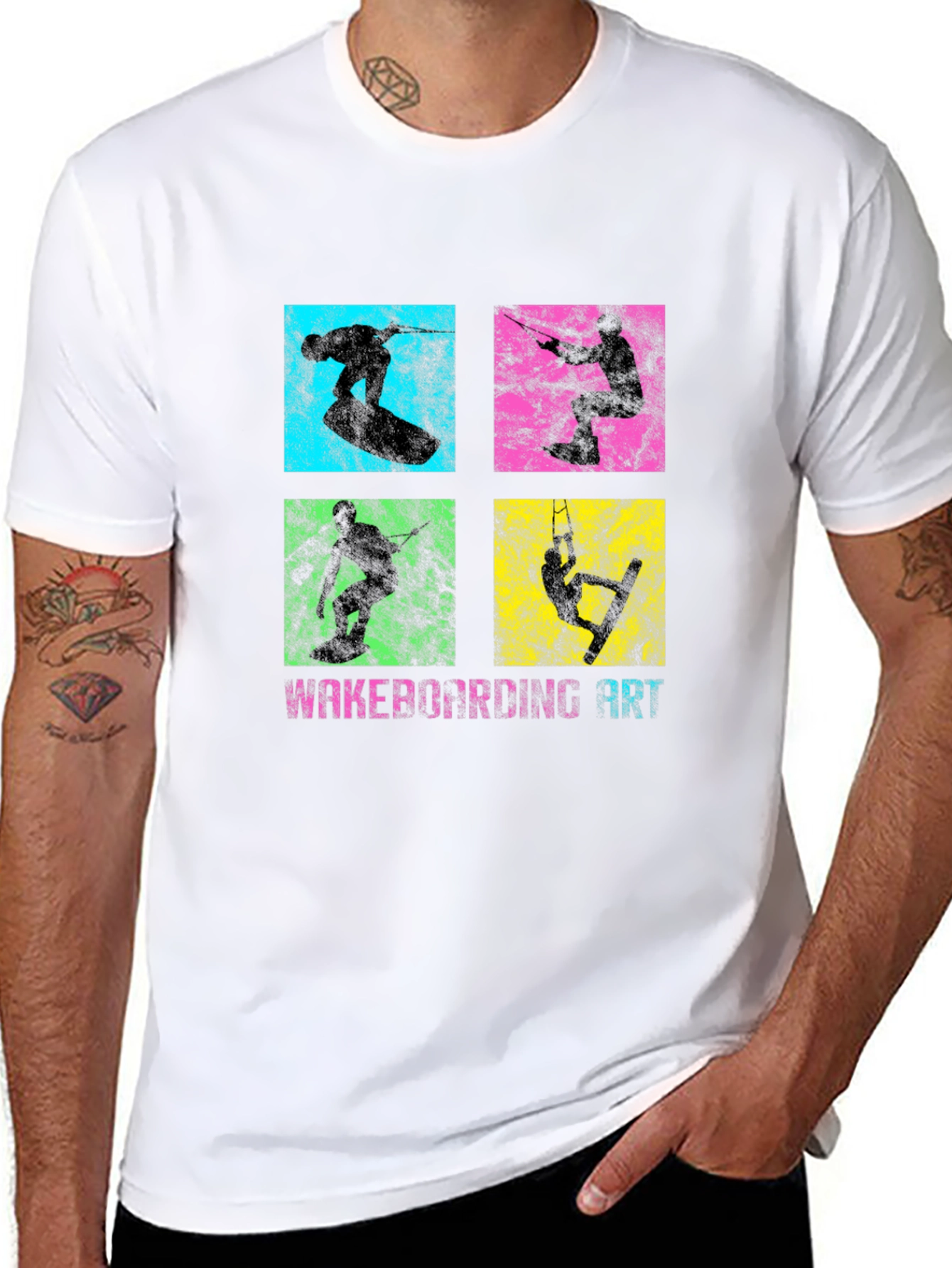 Wakeboarding Art Graphic T-Shirt