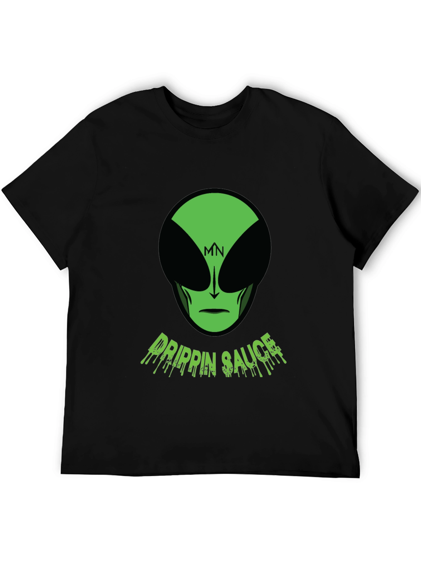 Mens Black Drippin Sauce Alien Graphic Tee