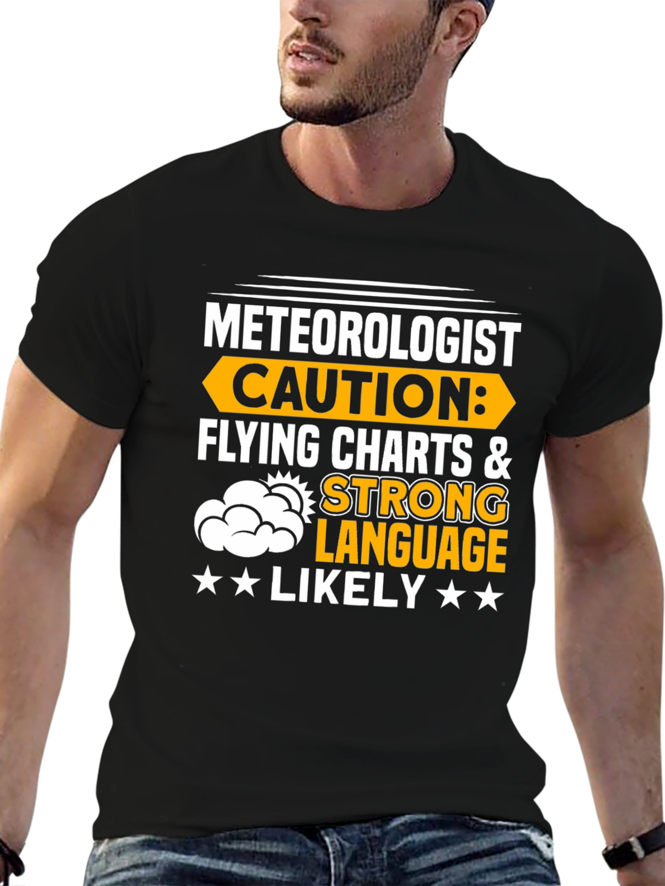 Meteorologist Caution T-Shirt Flying Charts & Strong Language