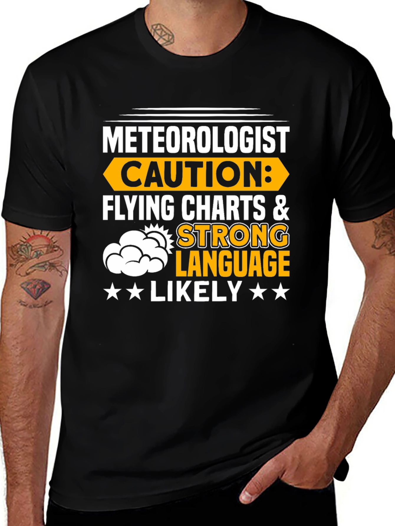 Meteorologist Caution T-Shirt Flying Charts & Strong Language