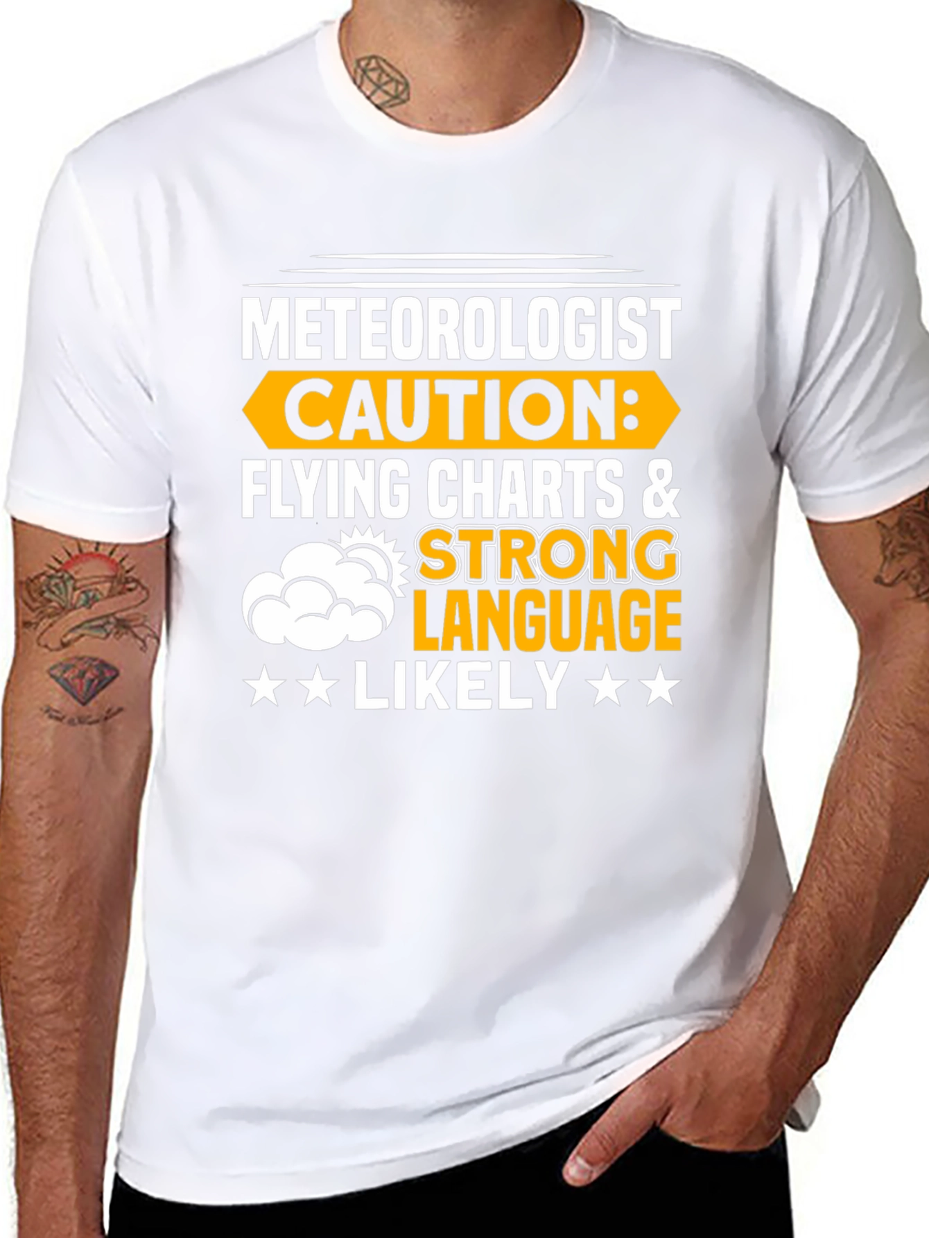 Meteorologist Caution T-Shirt Flying Charts & Strong Language