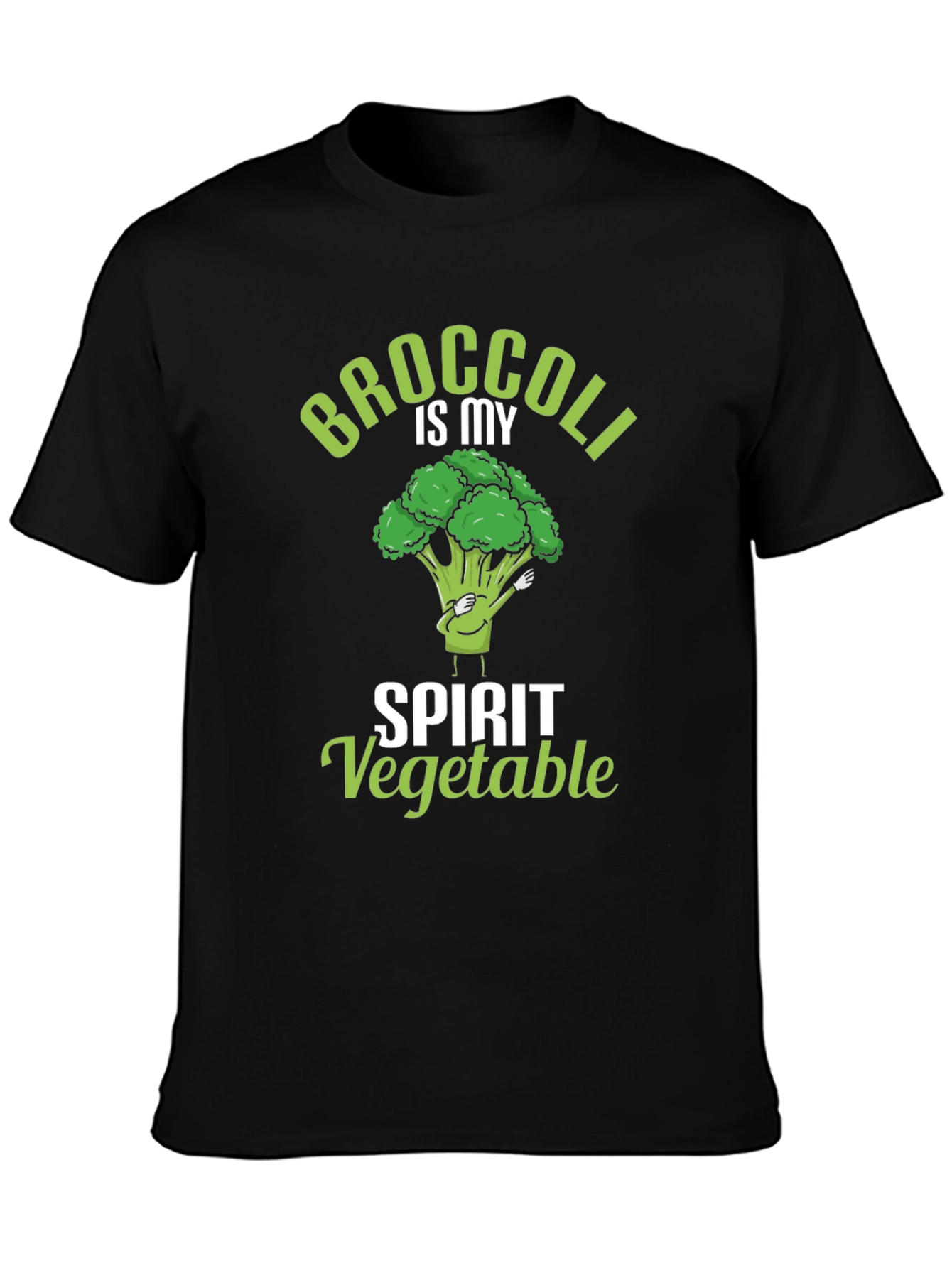 Broccoli is My Spirit Vegetable Black T-Shirt