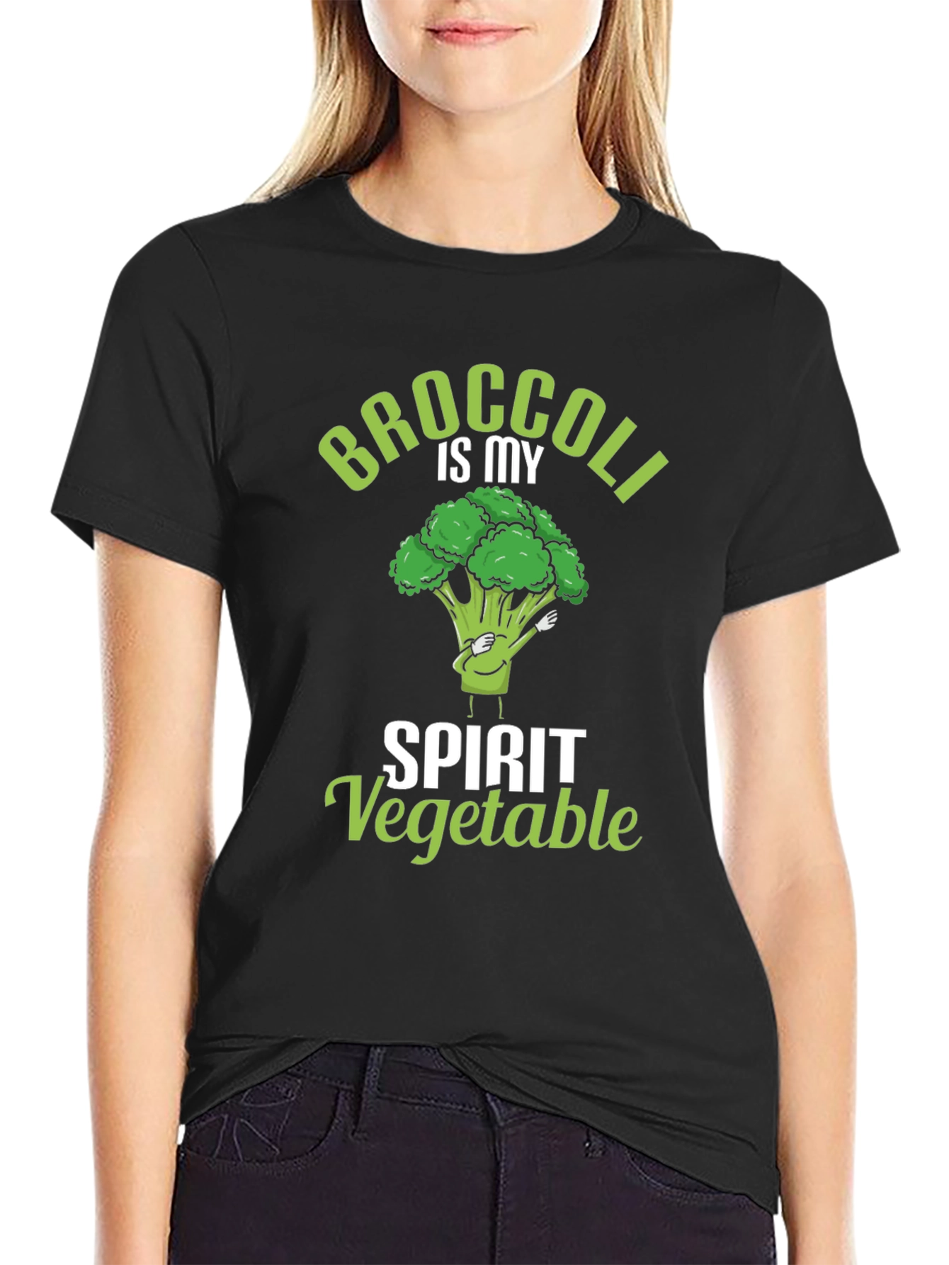 Broccoli is My Spirit Vegetable Black T-Shirt