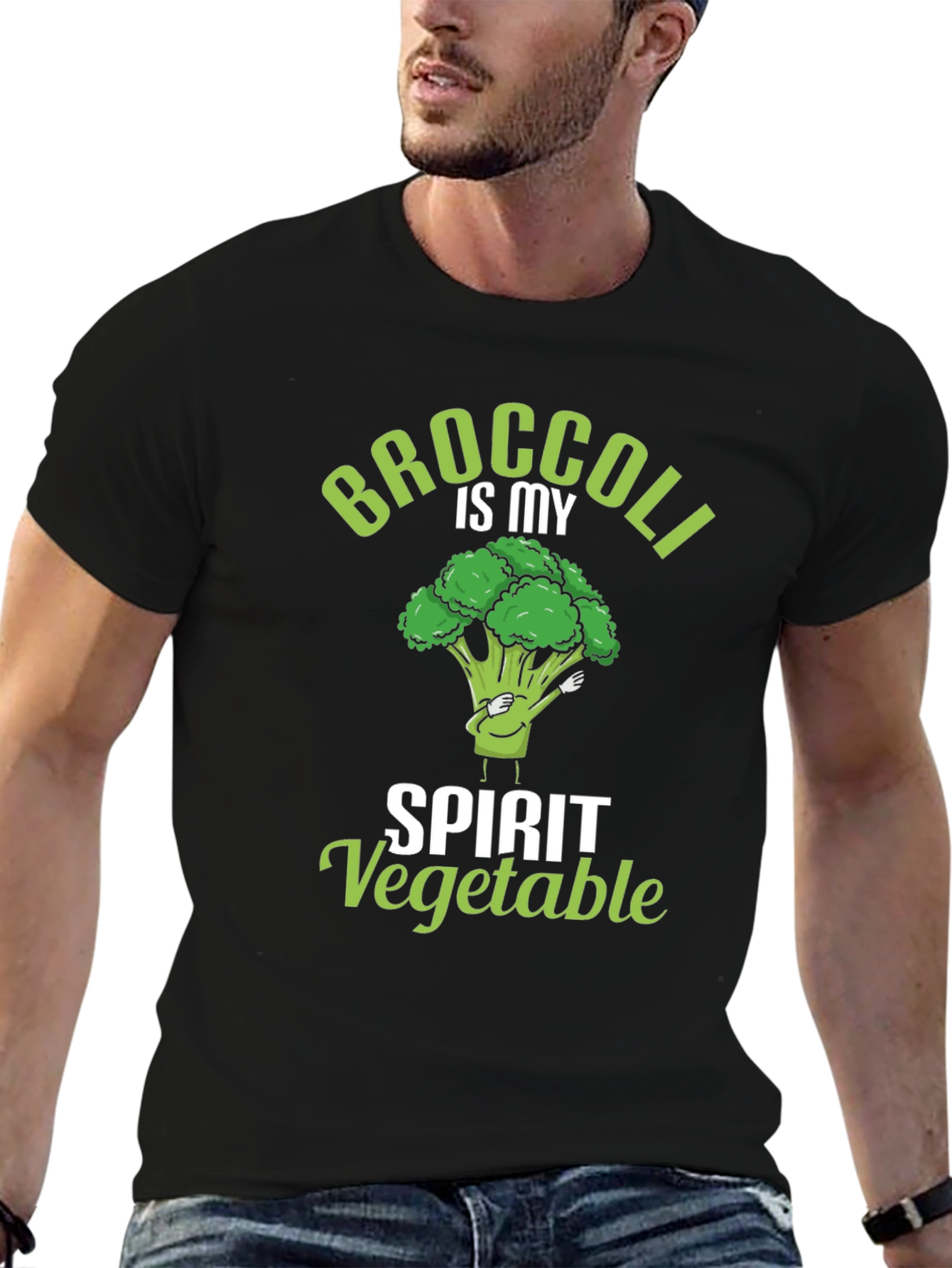 Broccoli is My Spirit Vegetable Black T-Shirt