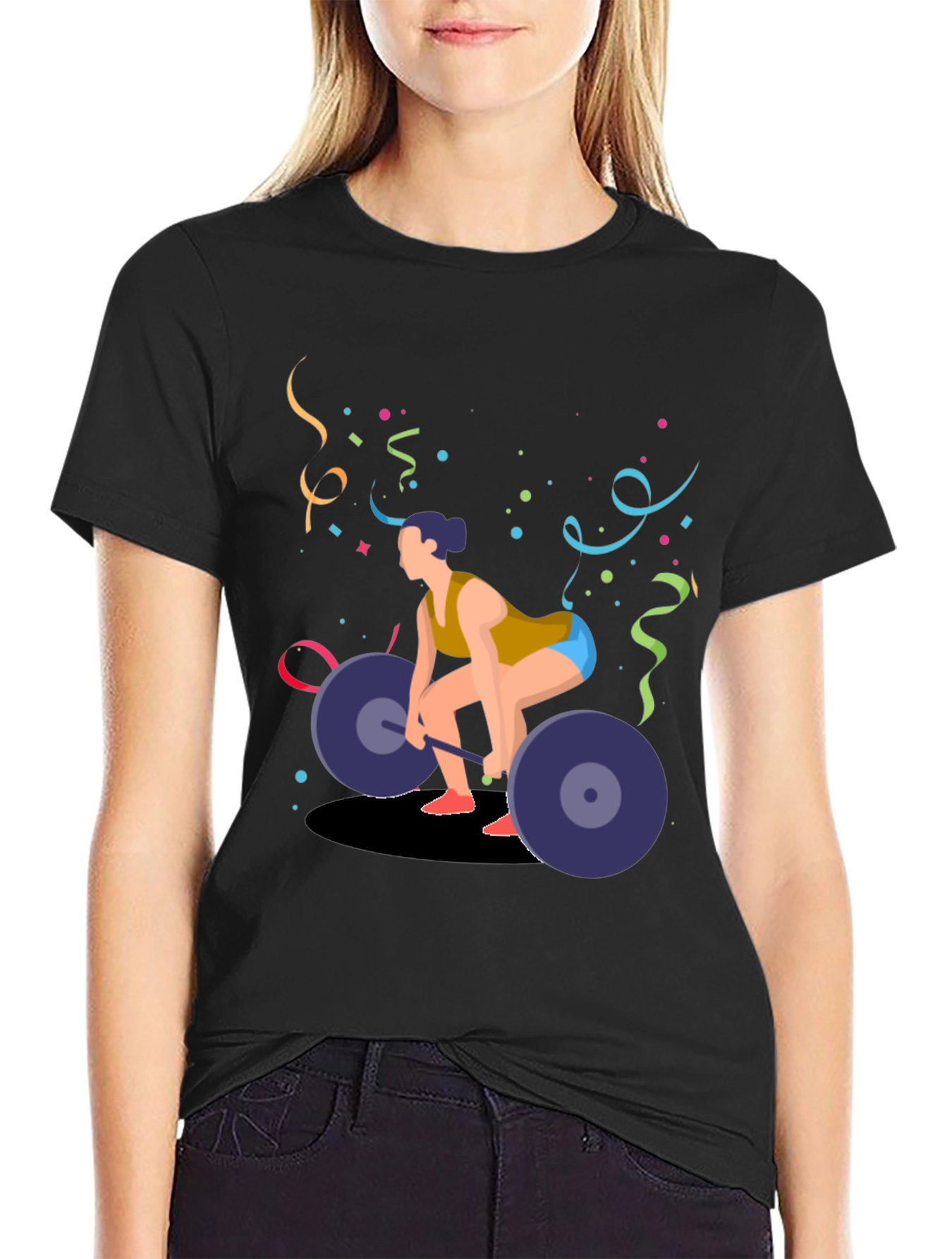 Womans Weightlifting T-Shirt - Powerlifting Design
