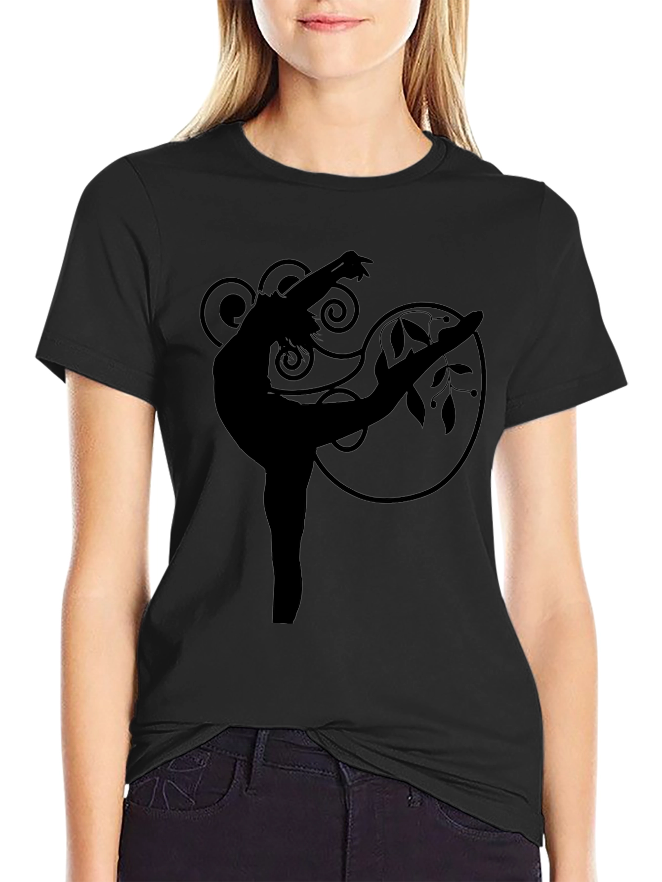 Silhouette Dancer Graphic Tee - Black