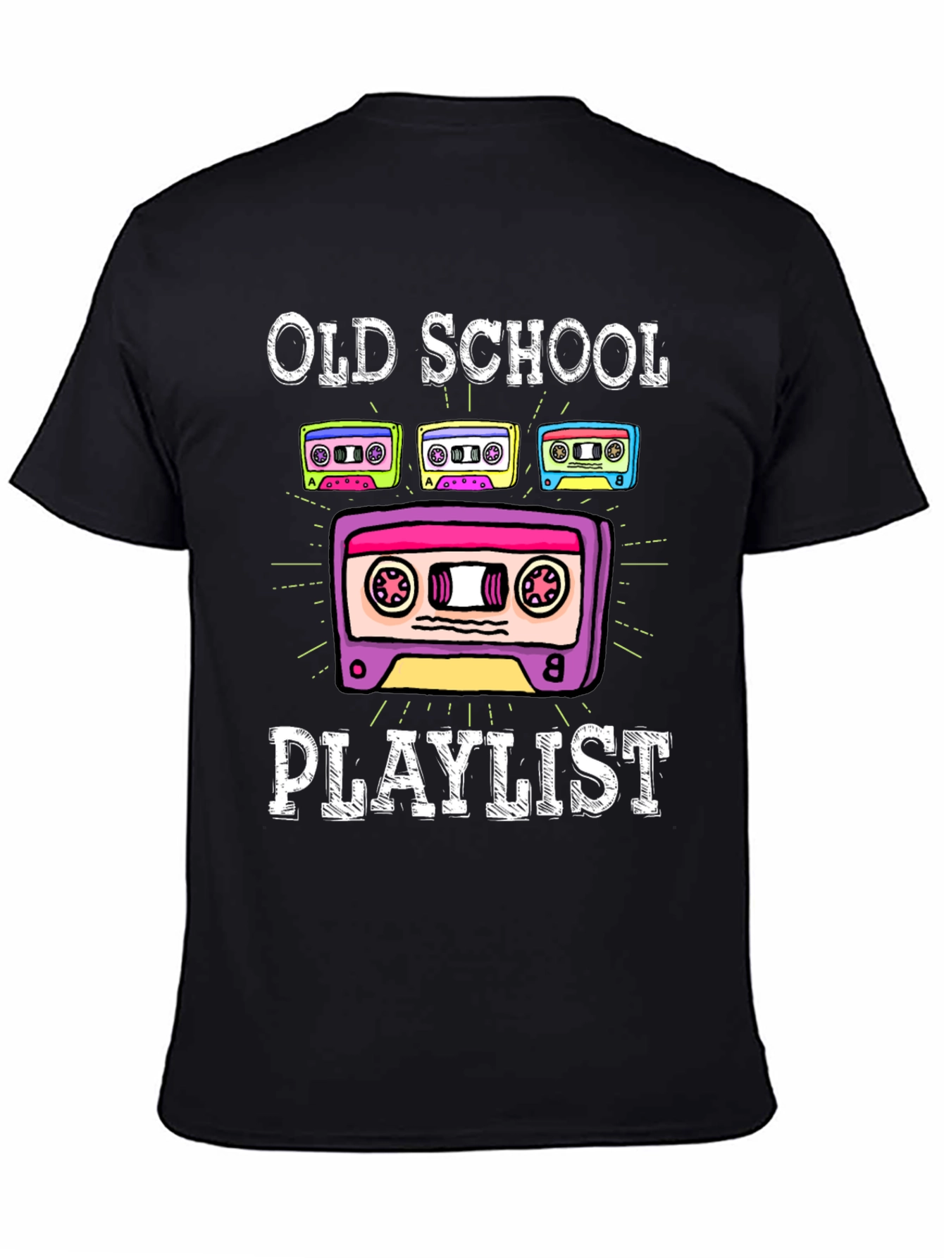 Old School Playlist Cassette Tape Graphic Tee