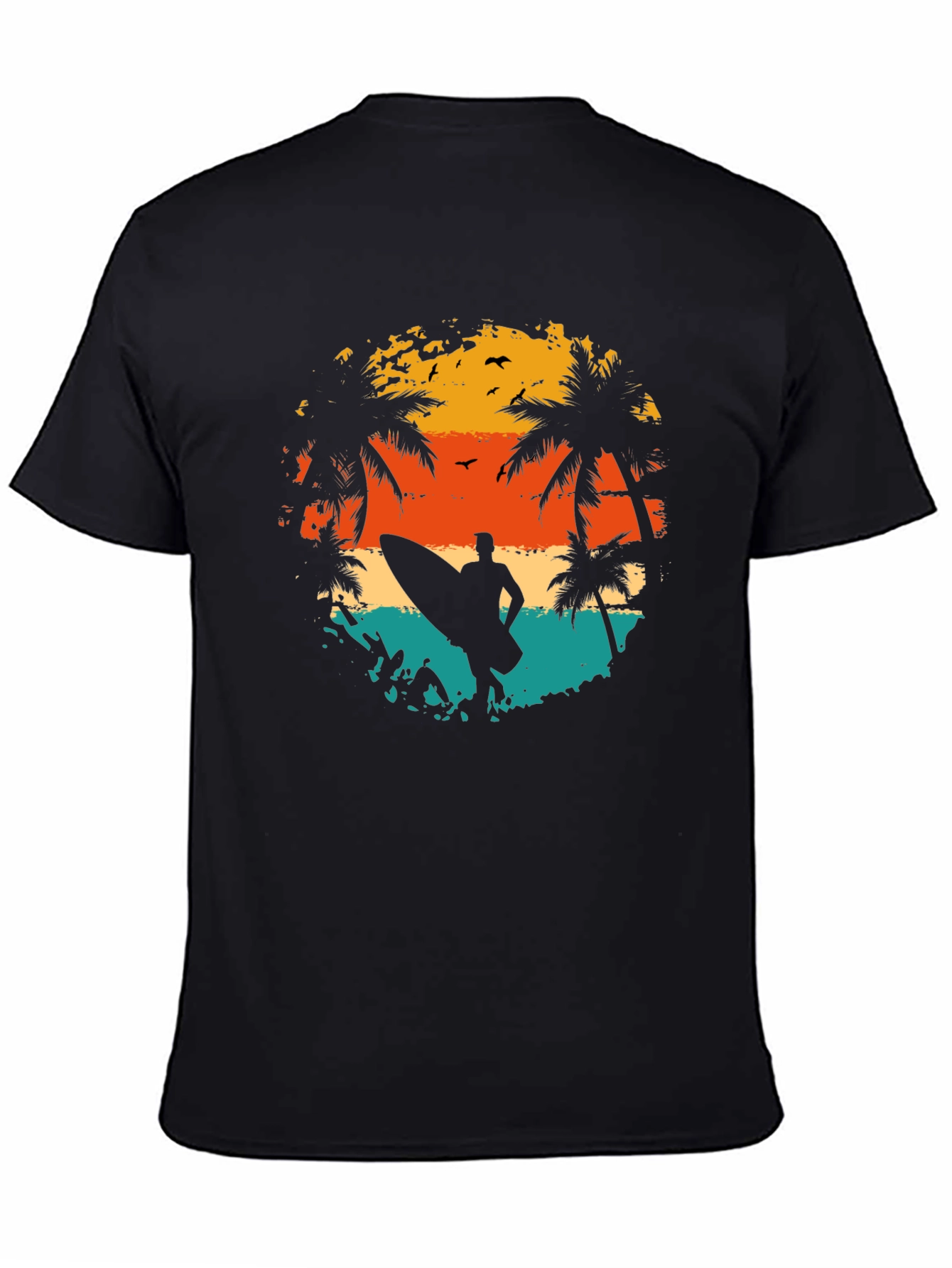 Surfer Sunset Graphic Tee - Black