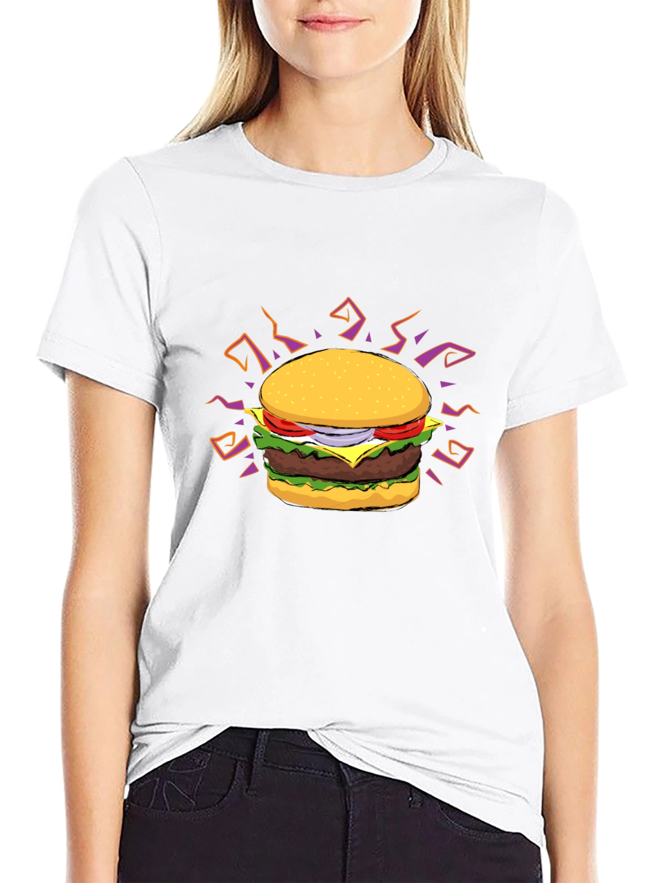 Burger Graphic T-Shirt - Black