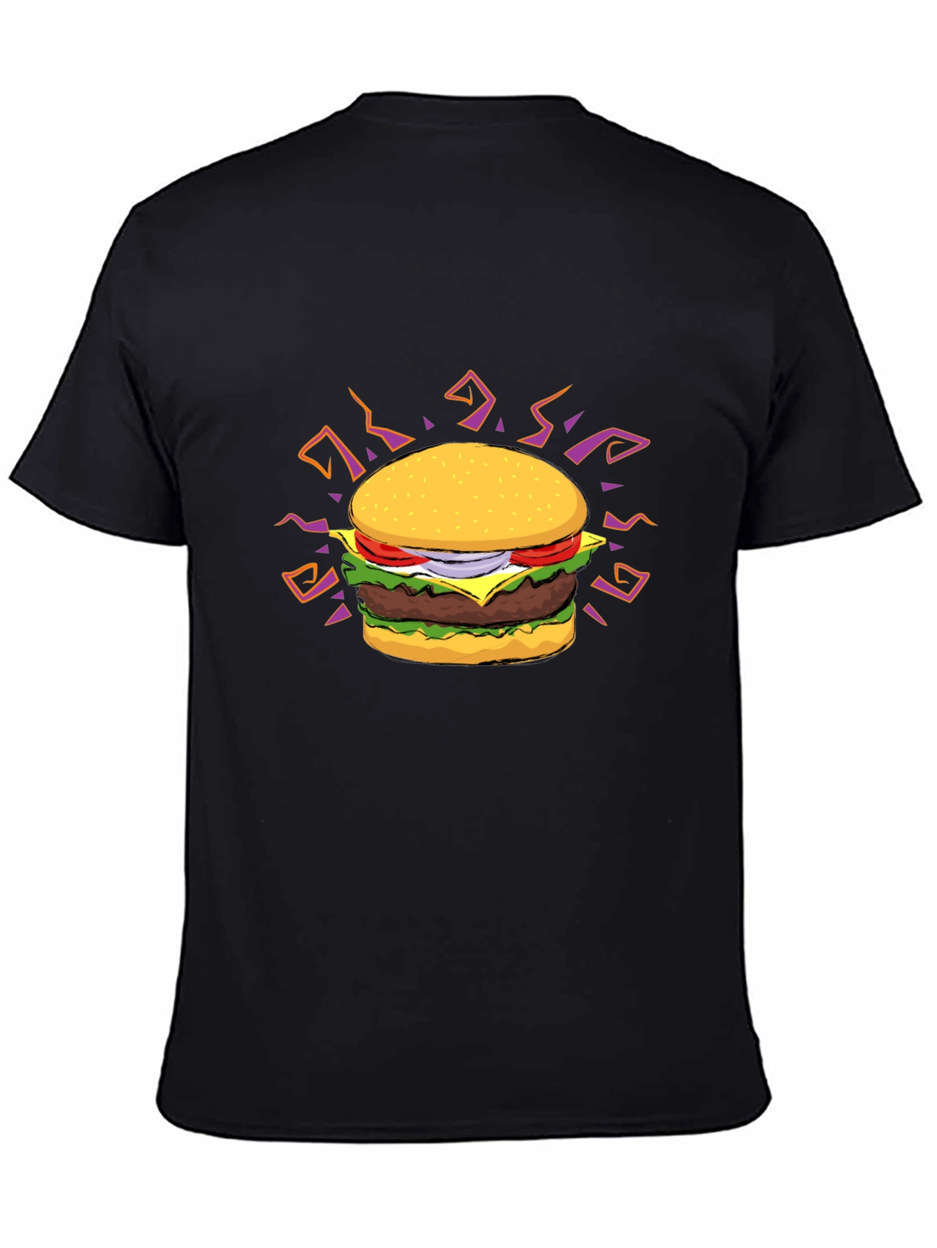 Burger Graphic T-Shirt - Black