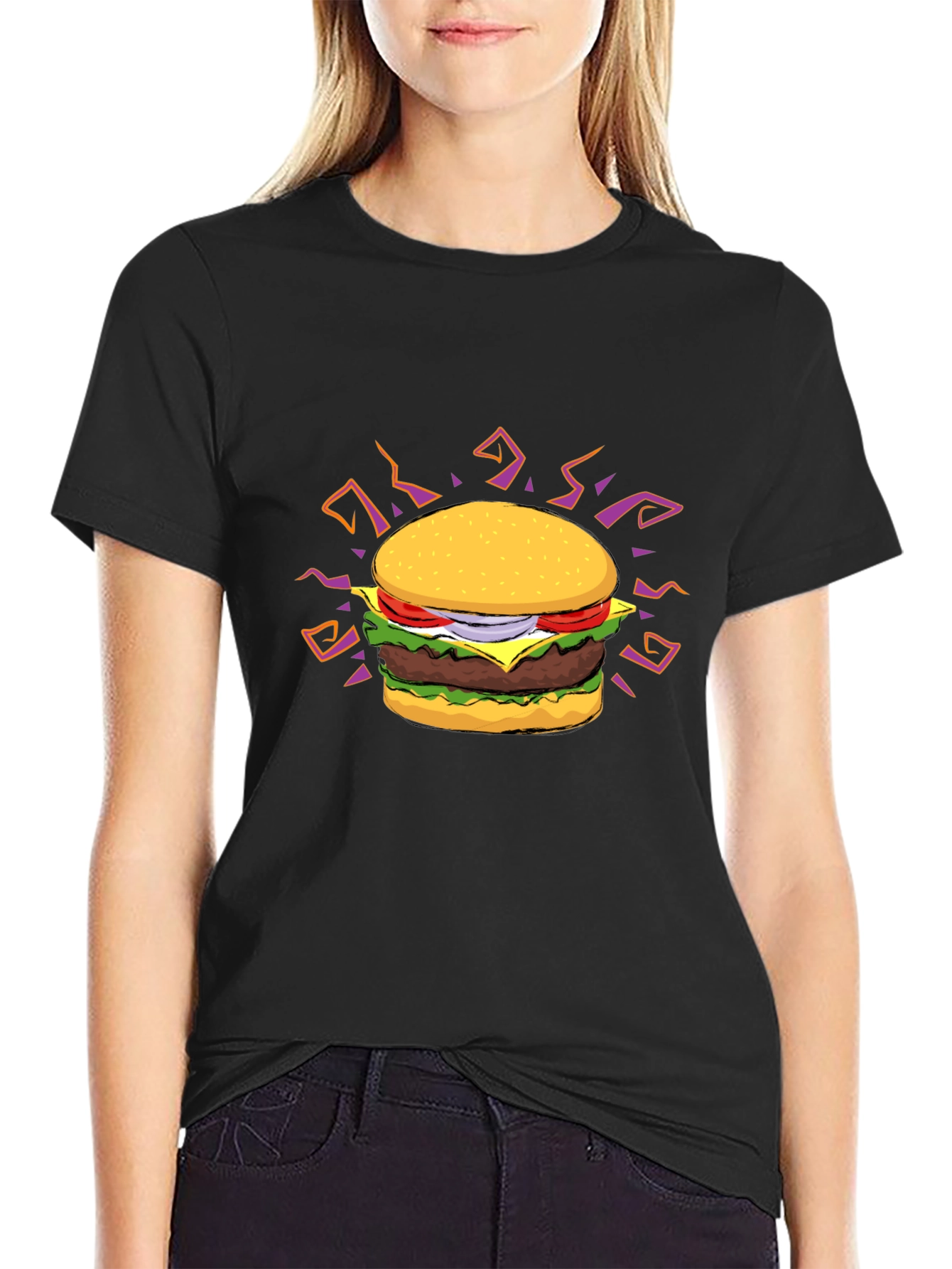 Burger Graphic T-Shirt - Black