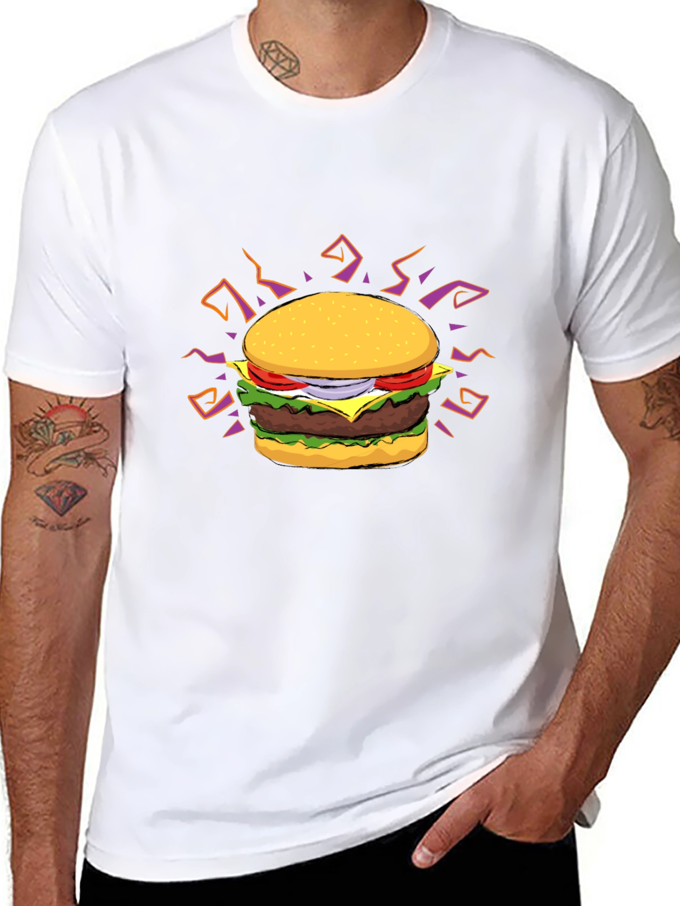Burger Graphic T-Shirt - Black