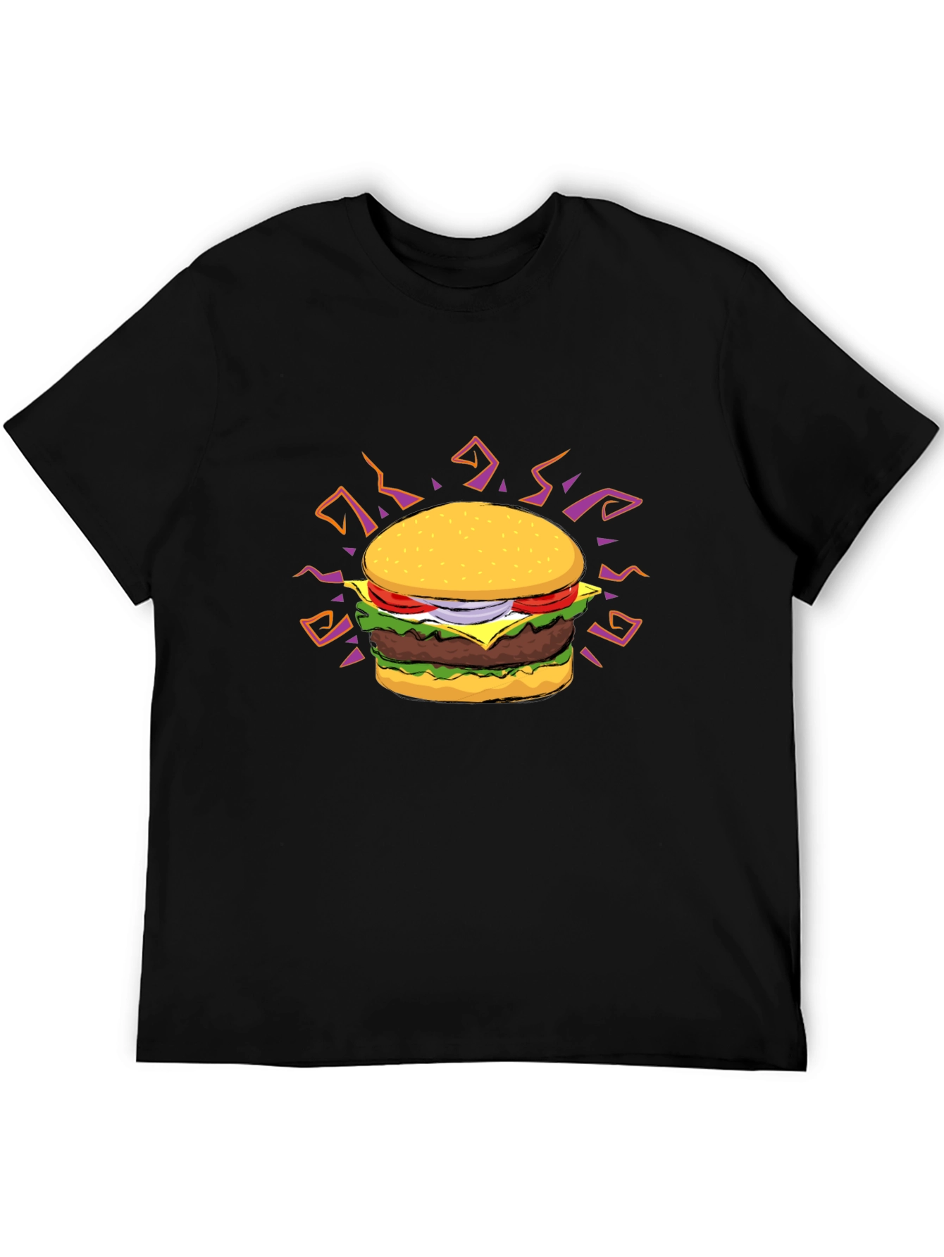Burger Graphic T-Shirt - Black