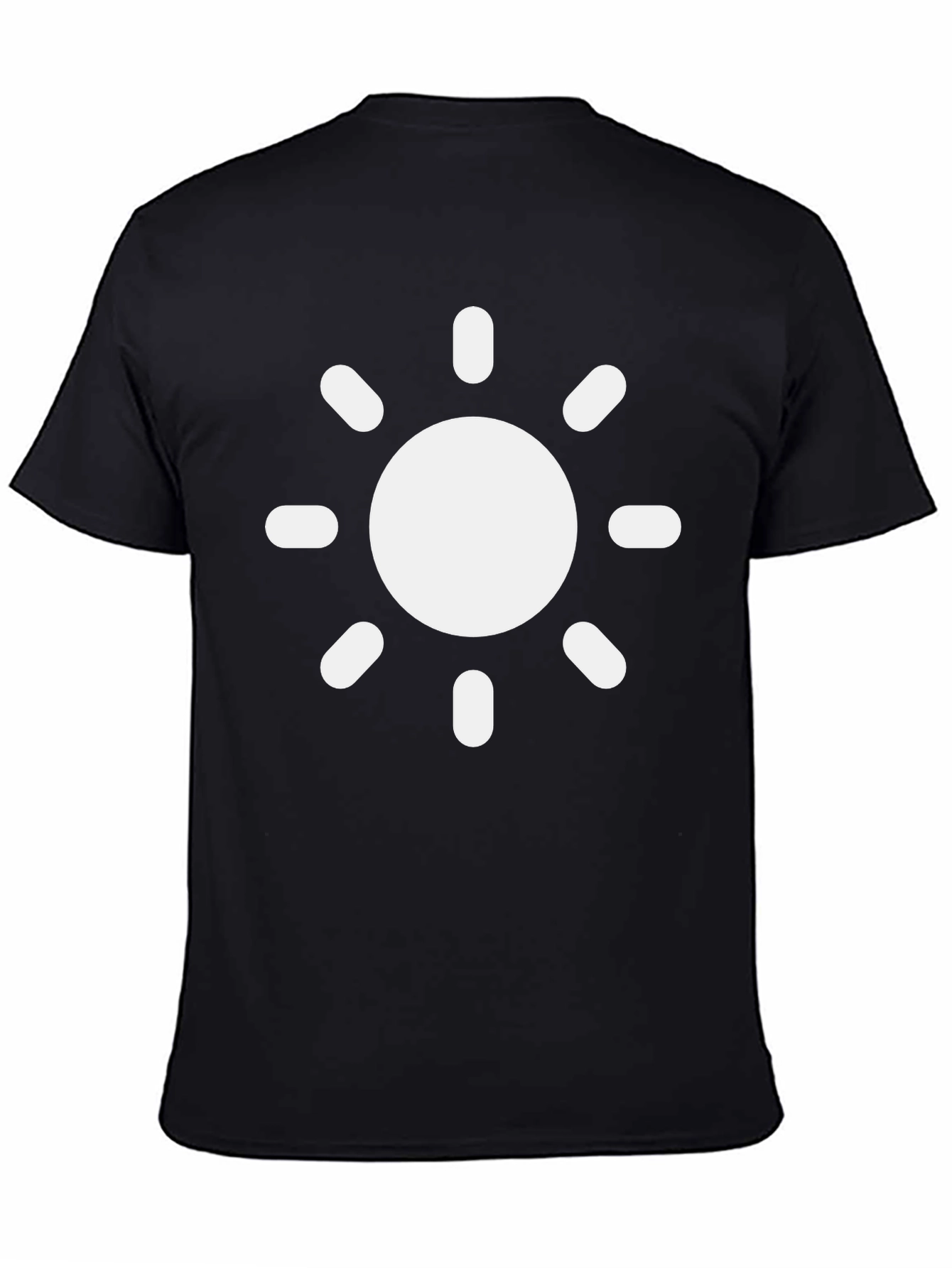 Black T-Shirt with Sun Graphic Print